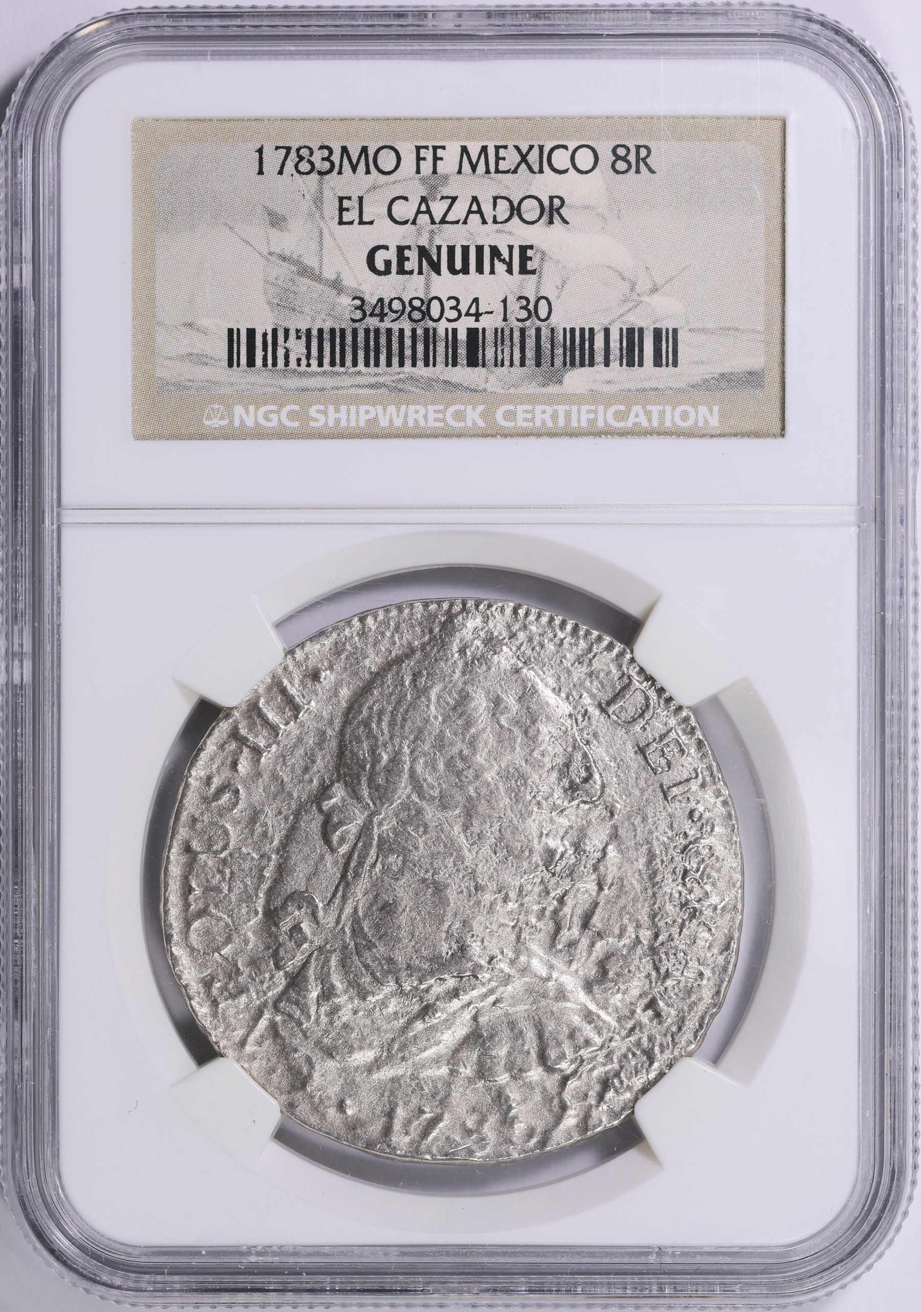 Mexico 1783-Mo FF Silver 8 Reales KM-106 NGC Genuine (El Cazador