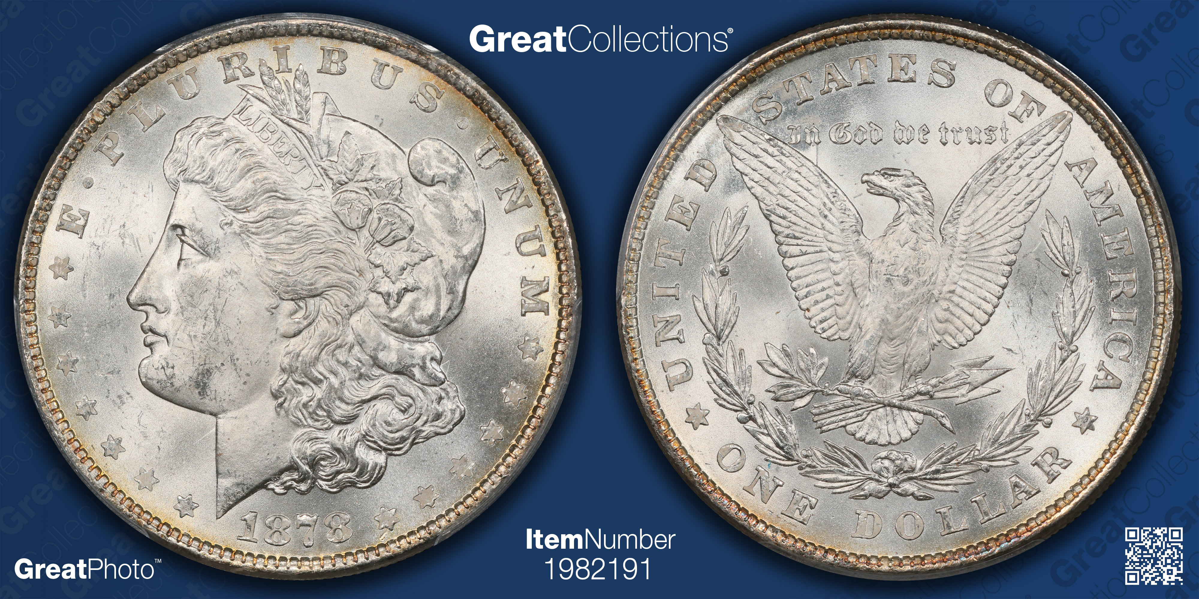 1878 8TF Morgan Silver Dollar Alligator Eye VAM-14.1 PCGS MS-64