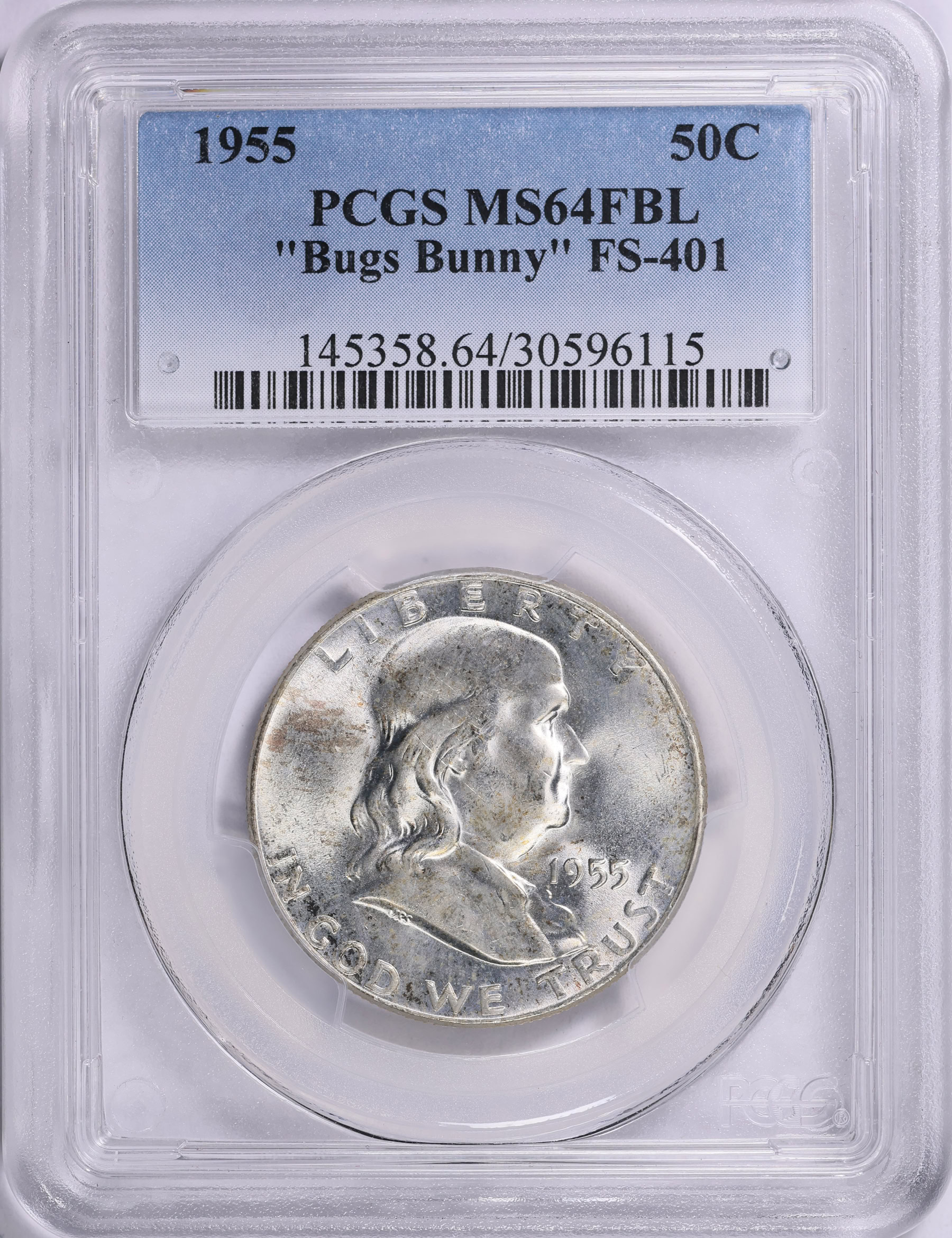1955 Franklin Half Dollar Bugs Bunny FS-401 PCGS MS-64 FBL (Item
