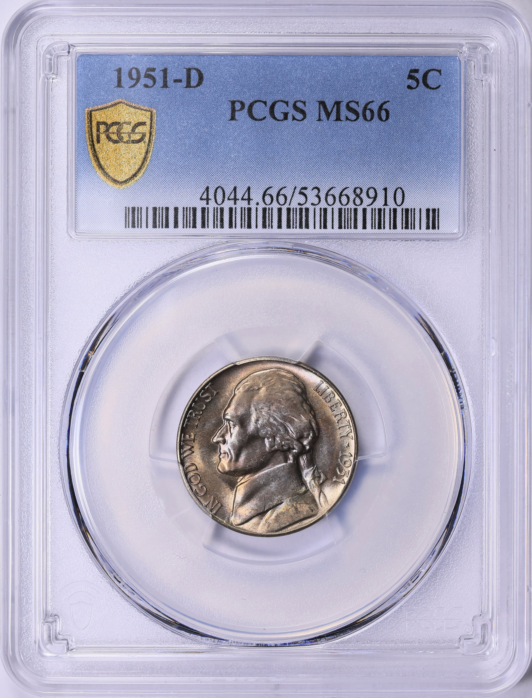 アメリカ合衆国 旧貨幣 コレクション 1951-D Jefferson Nickel PCGS MS-66 (Toned) (Item 1982607