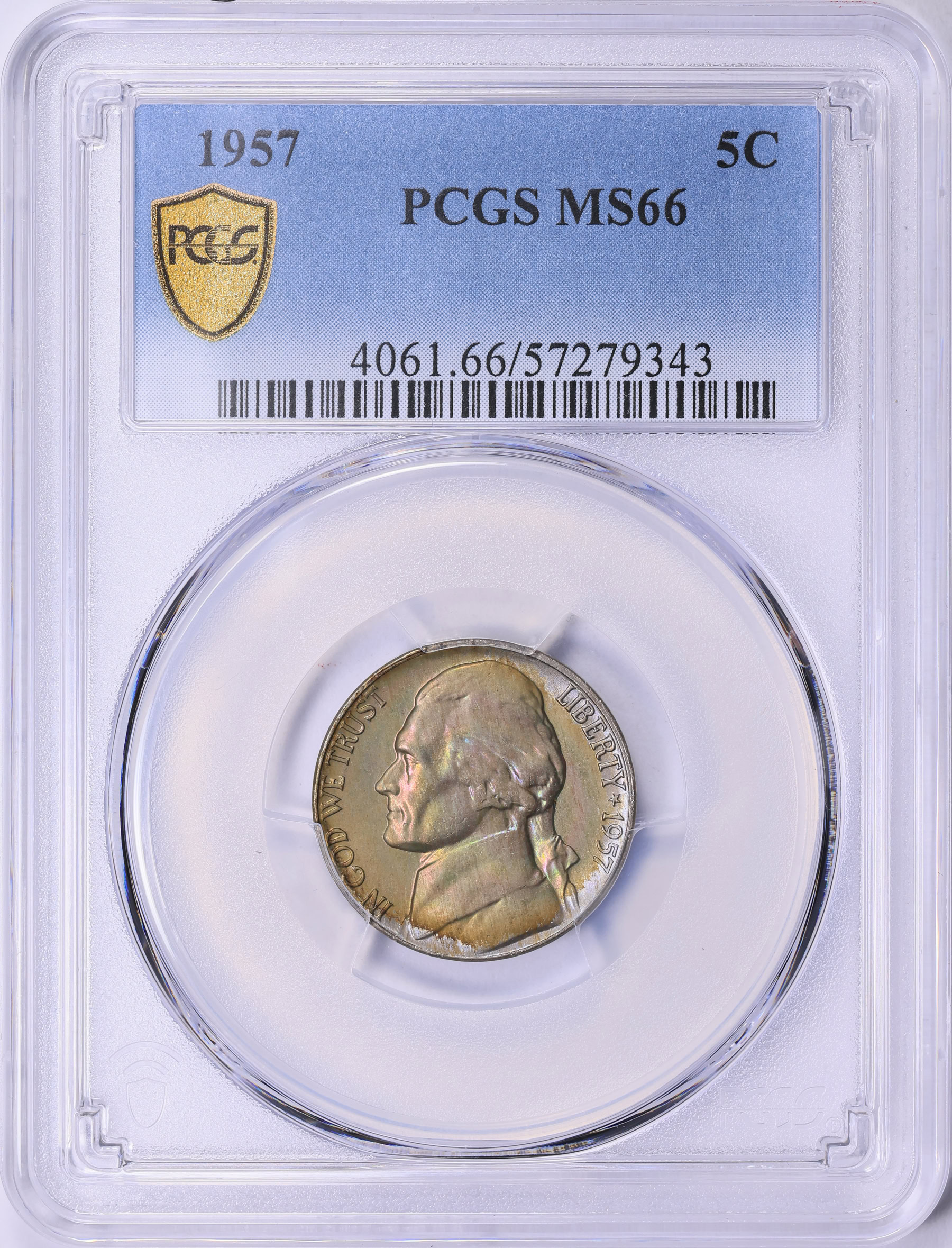 1957 Jefferson Nickel PCGS MS-66 (Toned) (Item 1982629