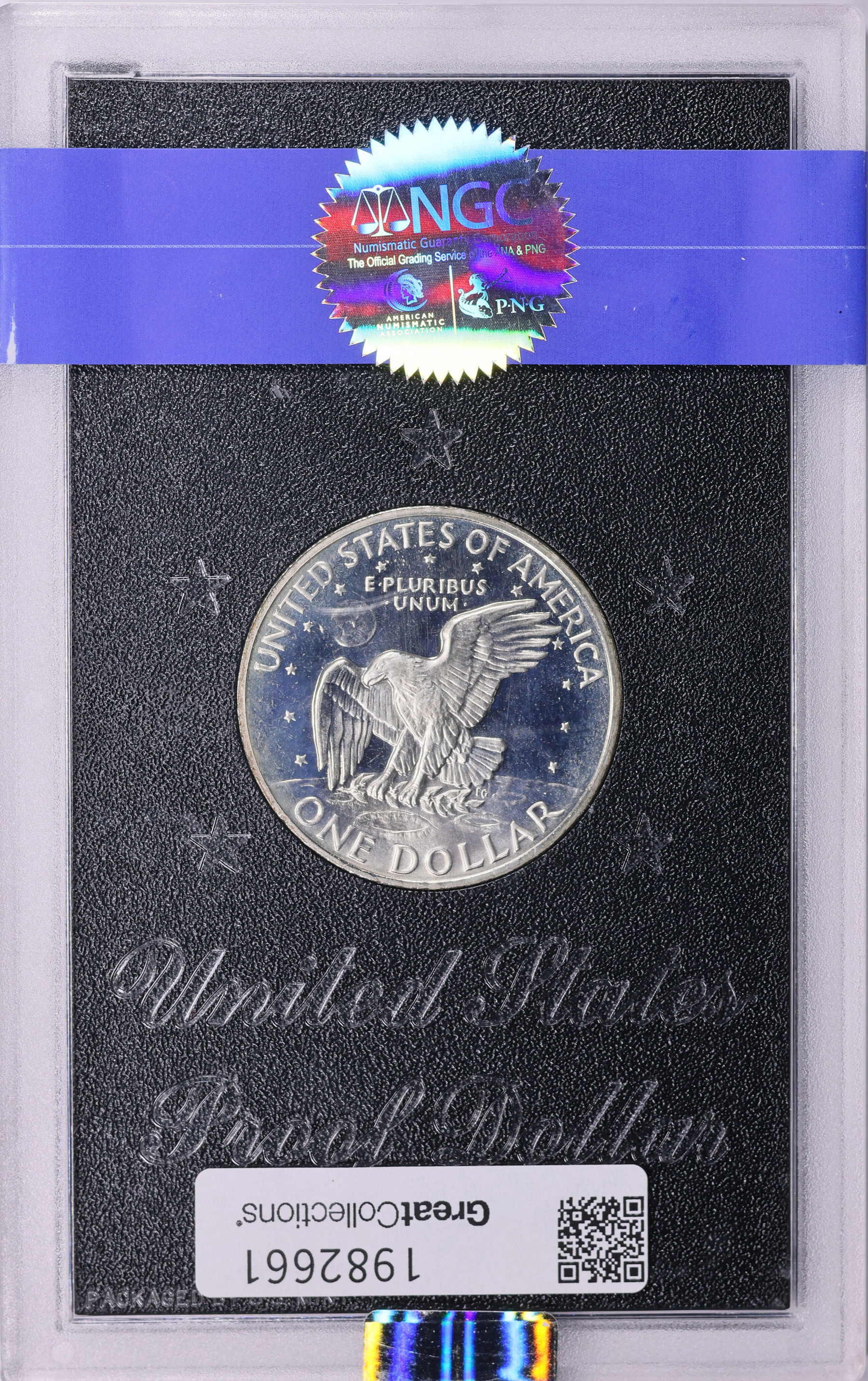 1971-S Eisenhower Dollar Silver Peg Leg NGC Proof-68 CAMEO (U.S.