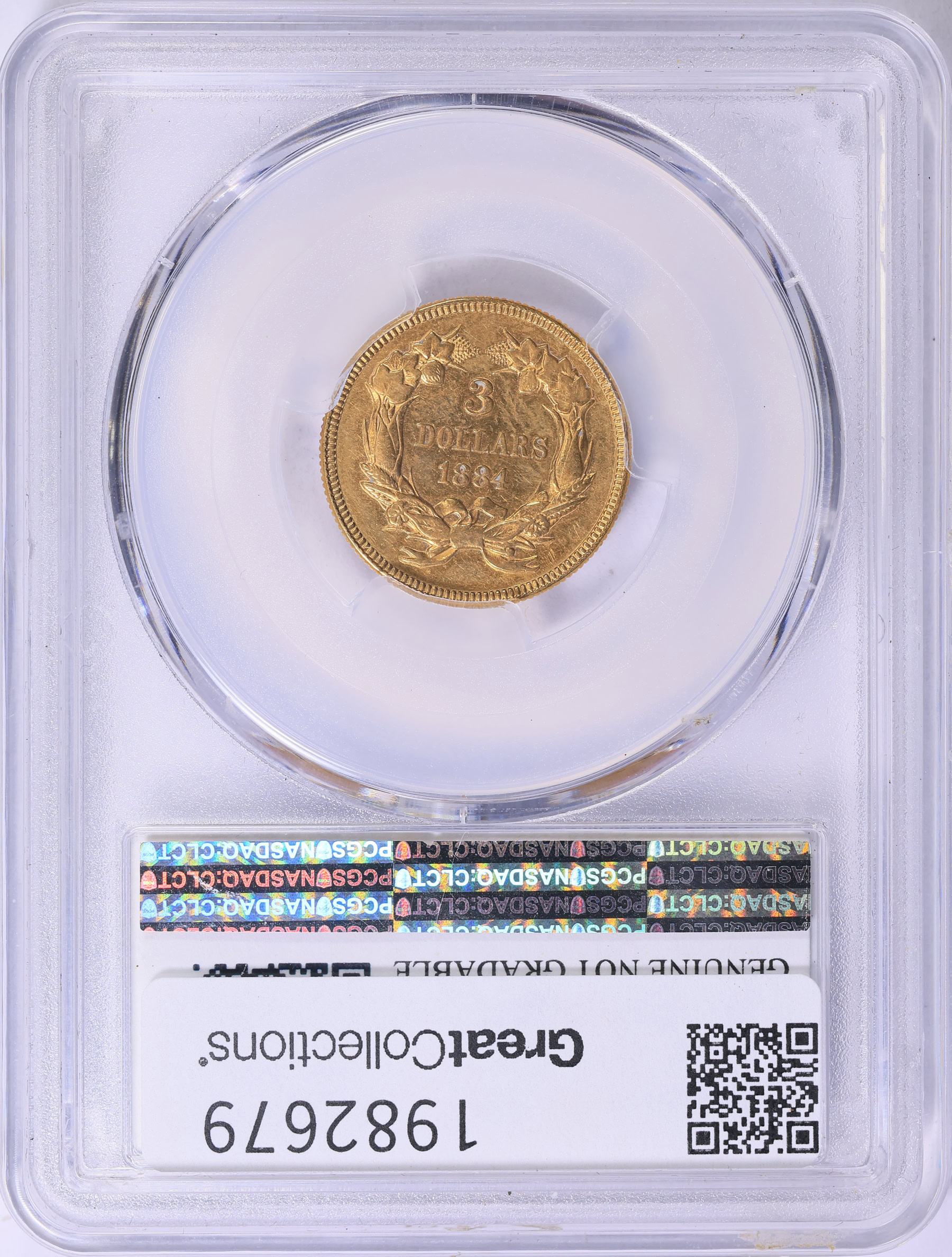 1884 Three-Dollar Gold Piece PCGS Genuine AU Details (Item 1982679 ...