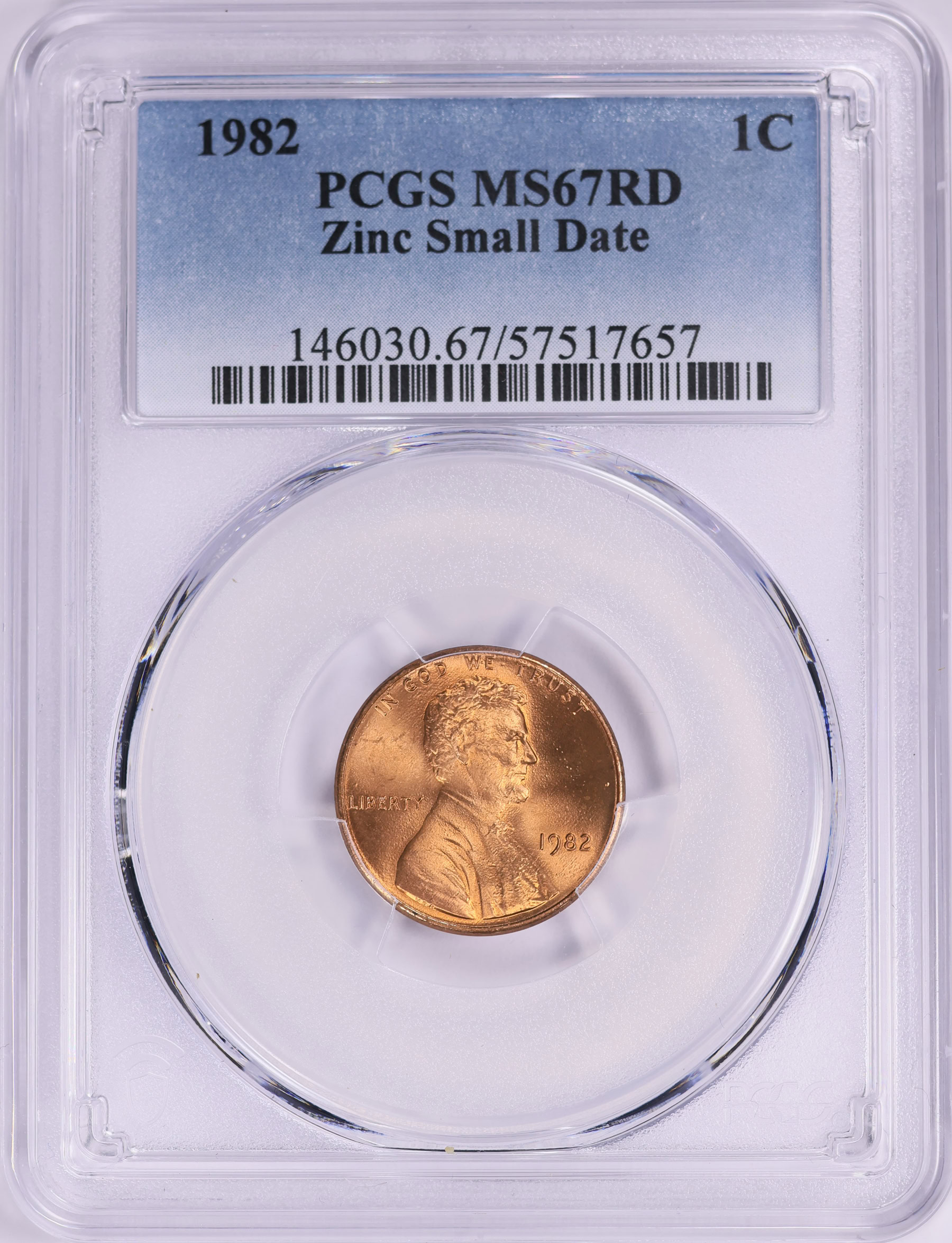 1982 Lincoln Cent Zinc Small Date PCGS MS-67 RD (Item 1983462 ...