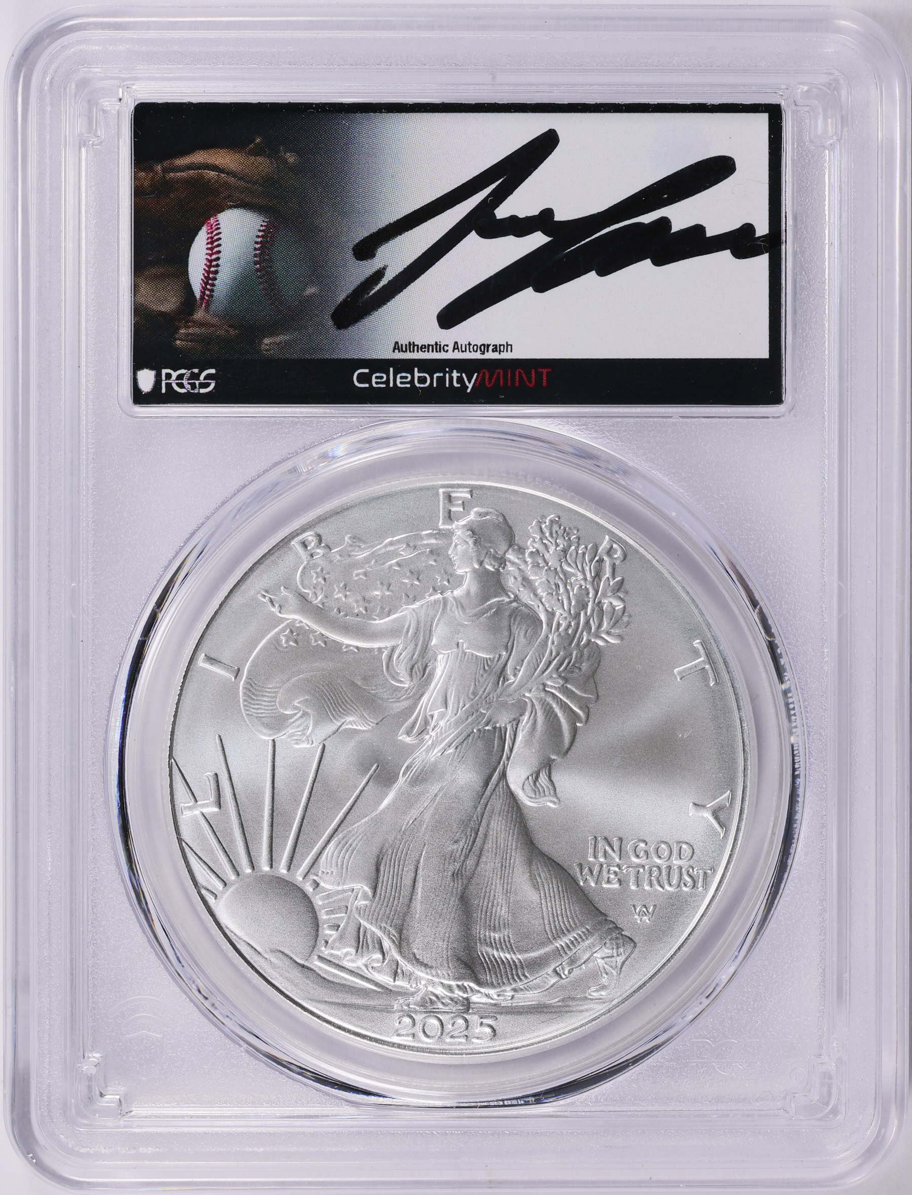 2025 $1 Silver Eagle PCGS MS-70 (Jose Canseco Signed Label) | PCGS