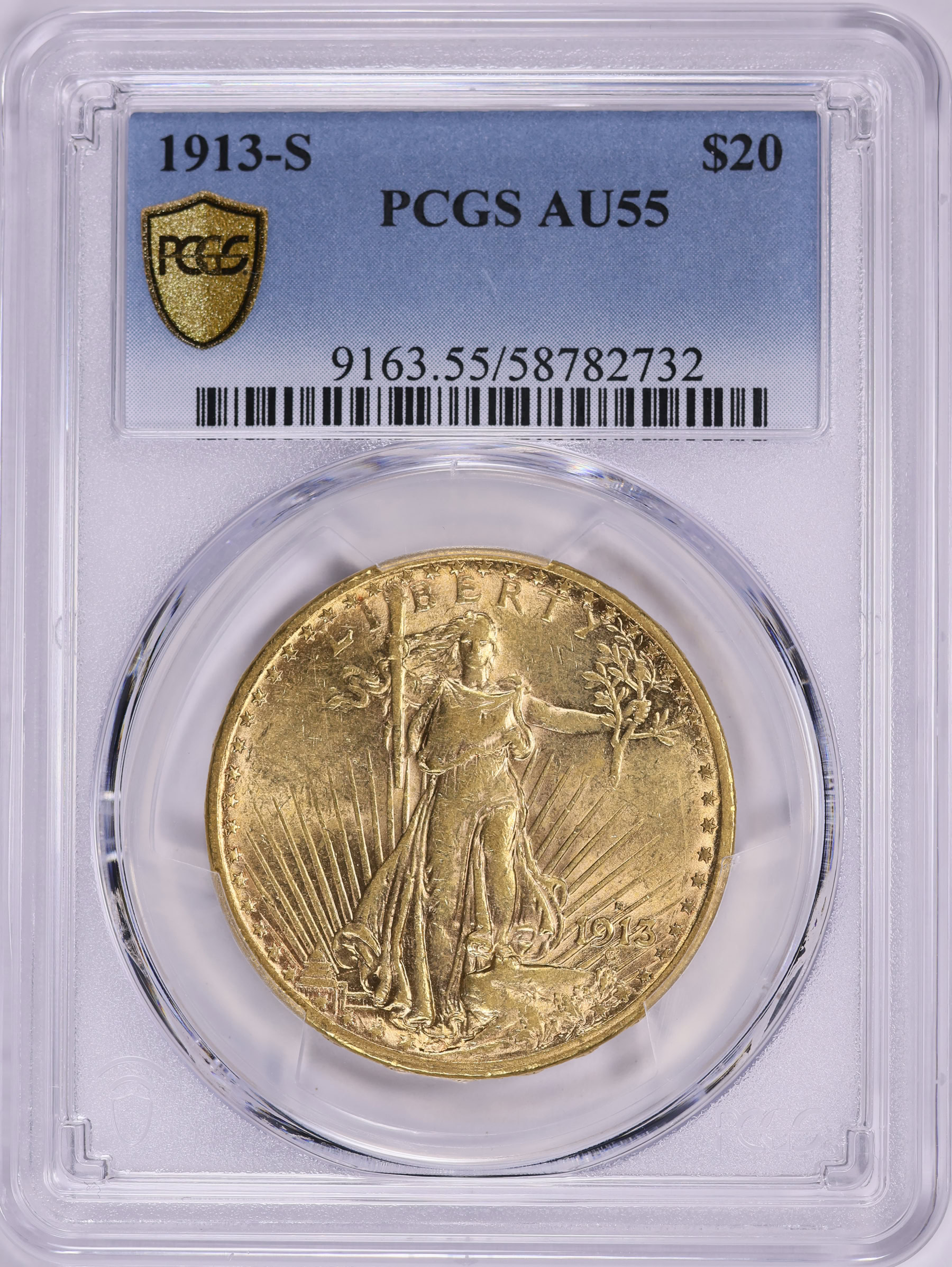 1913-S Saint-Gaudens Gold Double Eagle PCGS AU-55 (Item 1983752