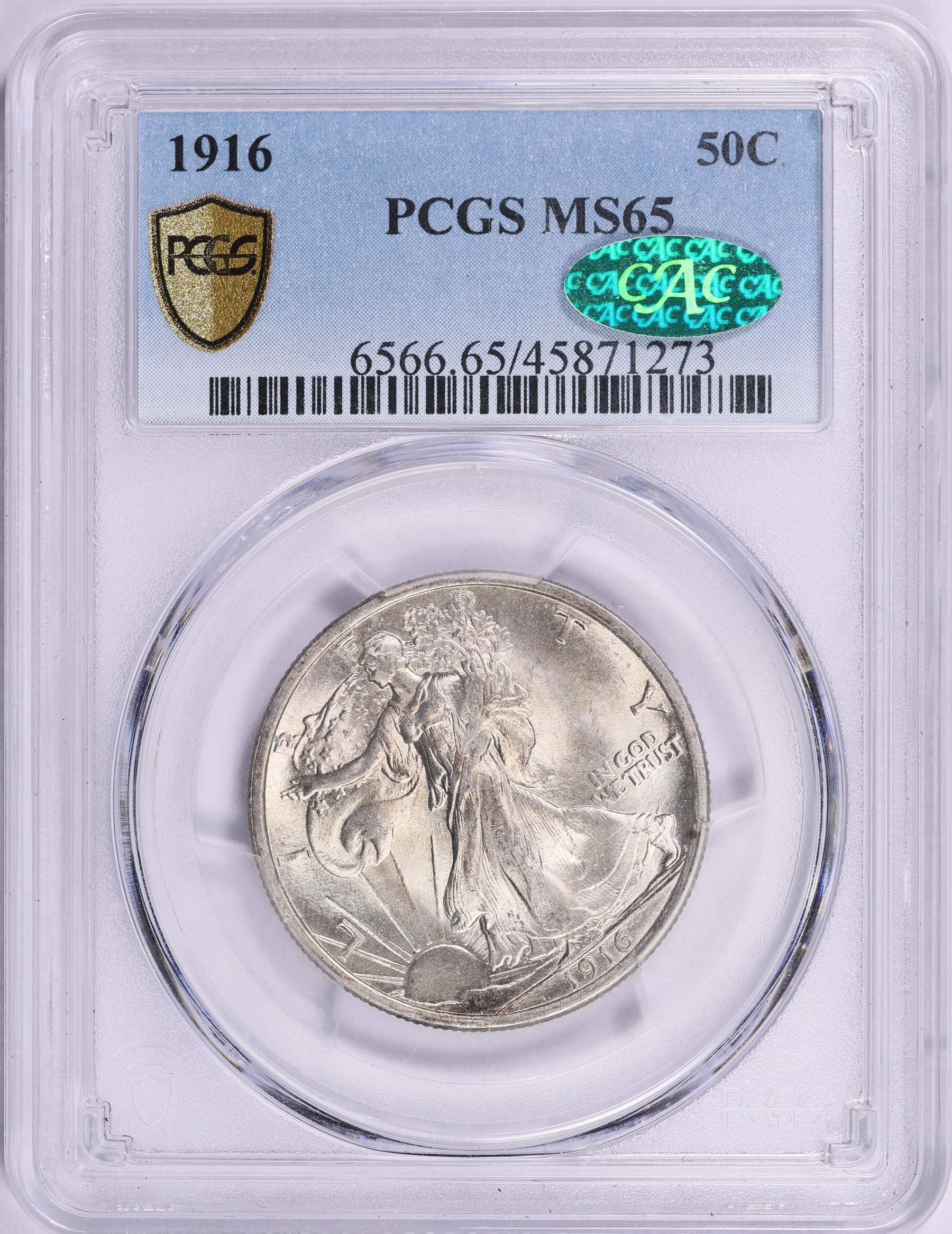 1916 Walking Liberty Half Dollar PCGS MS-65 (CAC Green) (Item