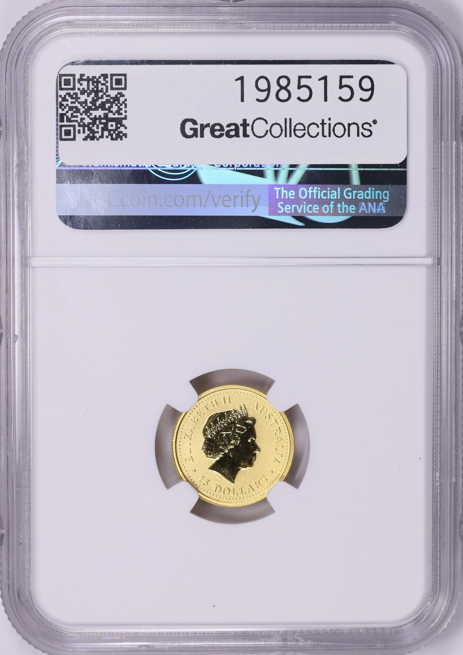 売り切れ　犬賞金 psa9 Australia 1999-P100 Gold $15 Kangaroo-Nugget KM-449 NGC MS-69 (AGW