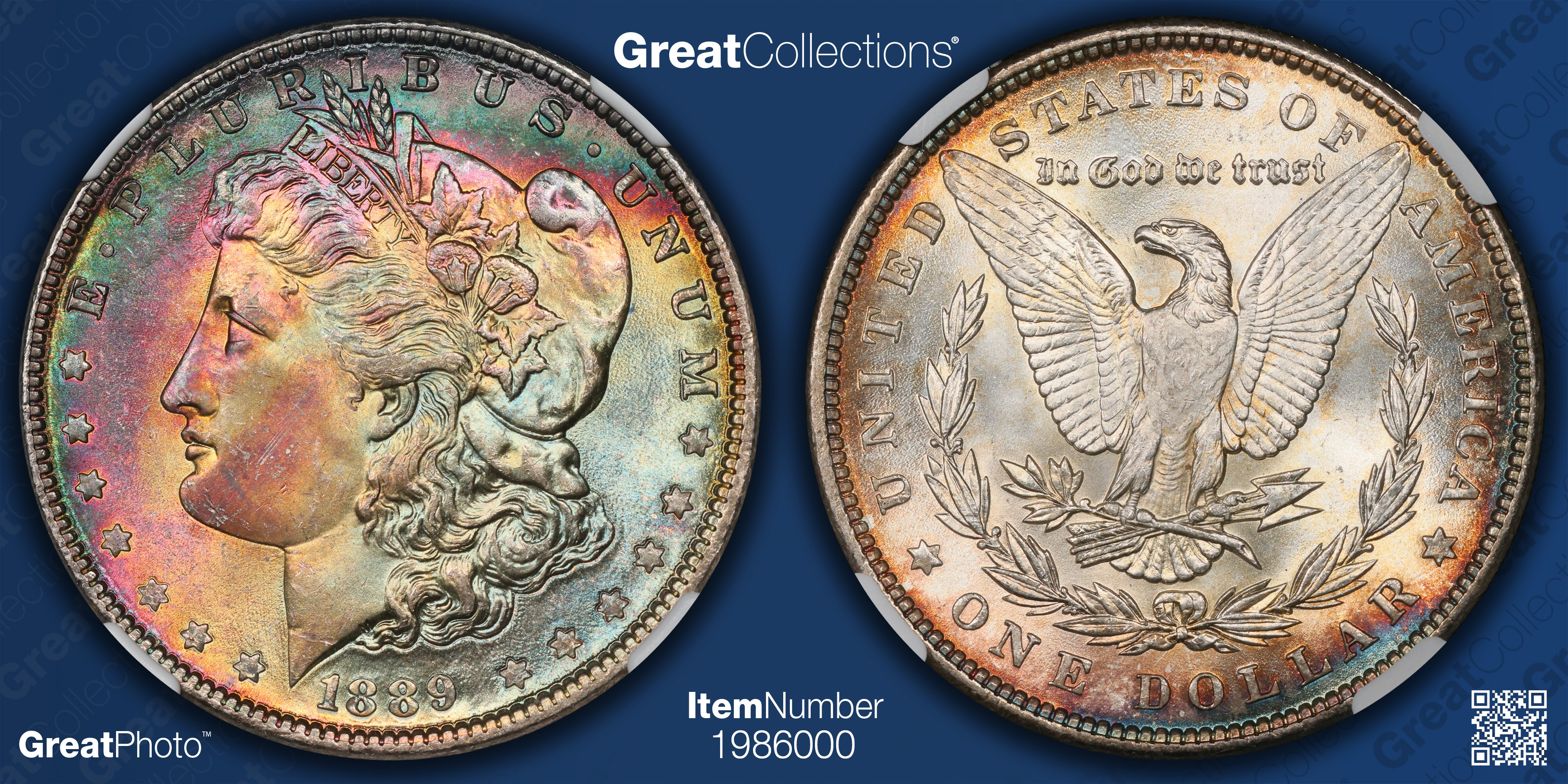 1889 Morgan Silver Dollar NGC MS-66+ ☆ (CAC Green) (Toned) (Item