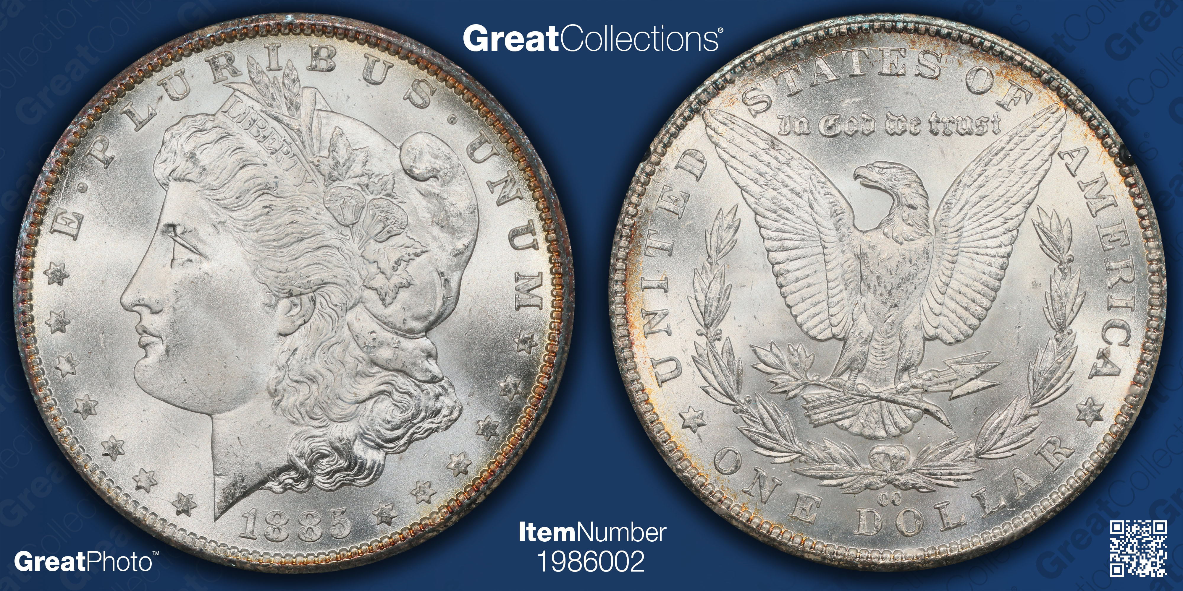 1885-CC Morgan Silver Dollar GSA Hoard NGC MS-66+ (GSA Holder