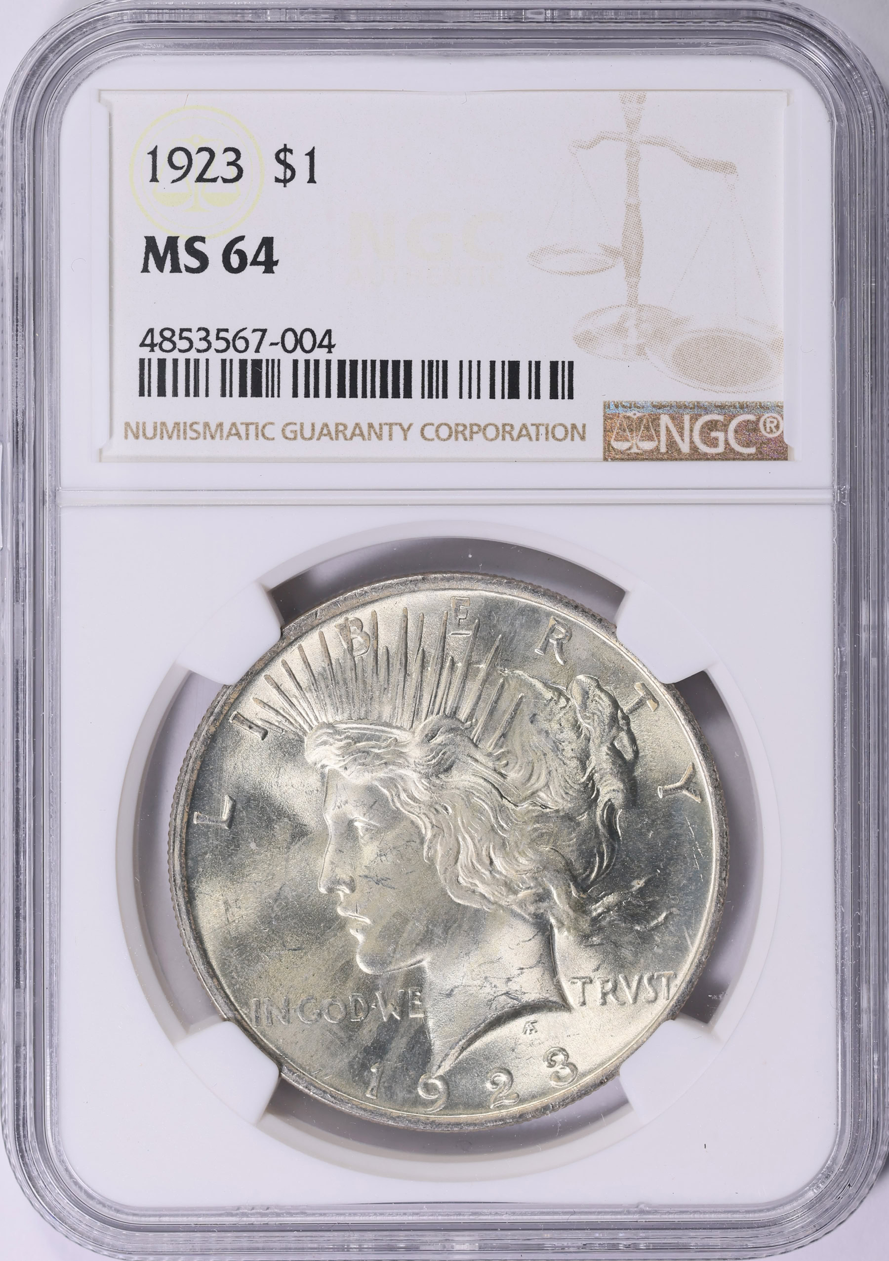 1923 アメリカ ピースダラー 銀貨 NGC MS64 アンティーク 古銭 1923 Peace Silver Dollar NGC MS-64 (Item 1986058