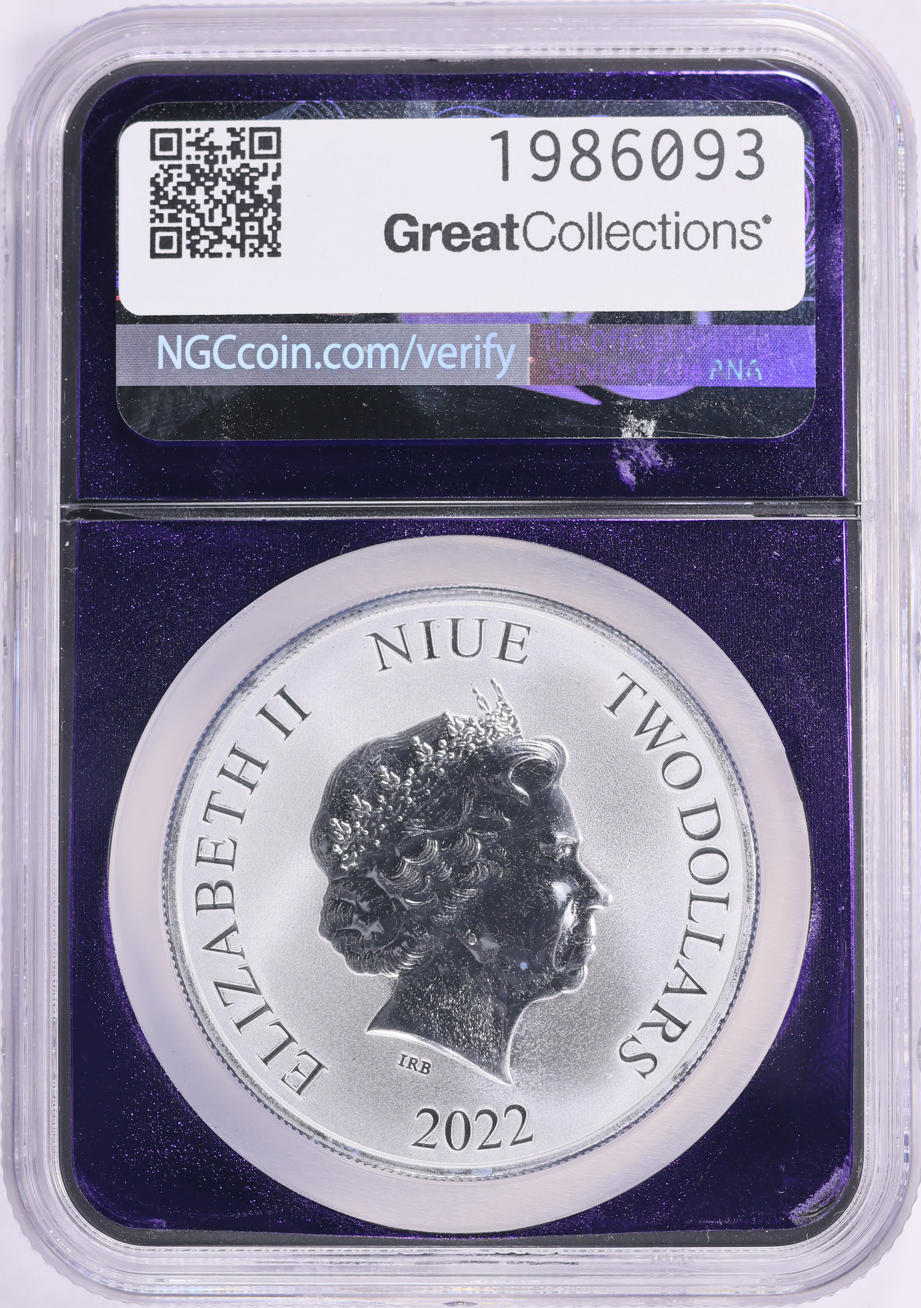 Niue 2022 Silver $2 Lincoln Memorial NGC MS-69 (Purple Bee Frame