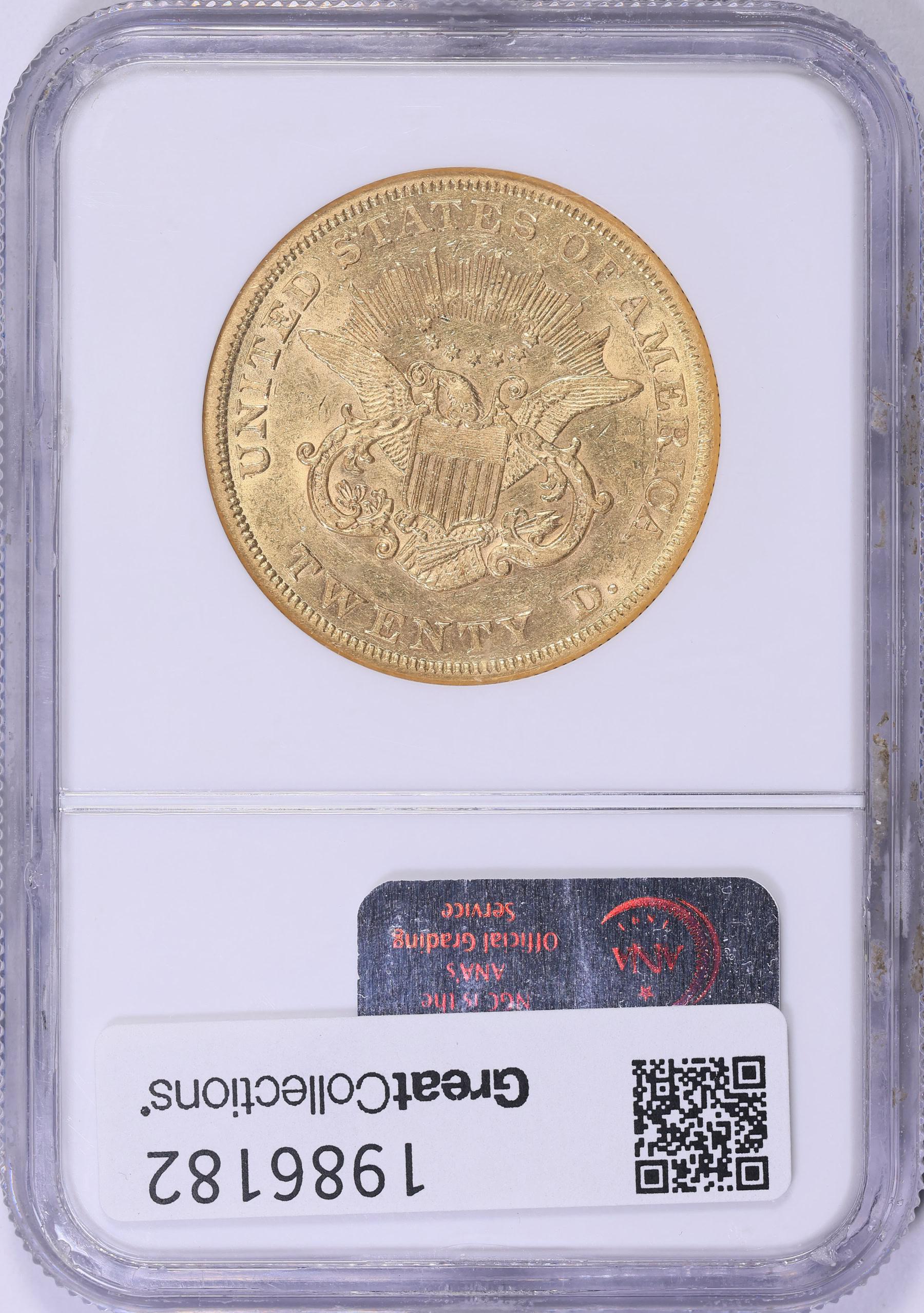 Mint Error 1854 Liberty Gold Double Eagle Large Date Obverse