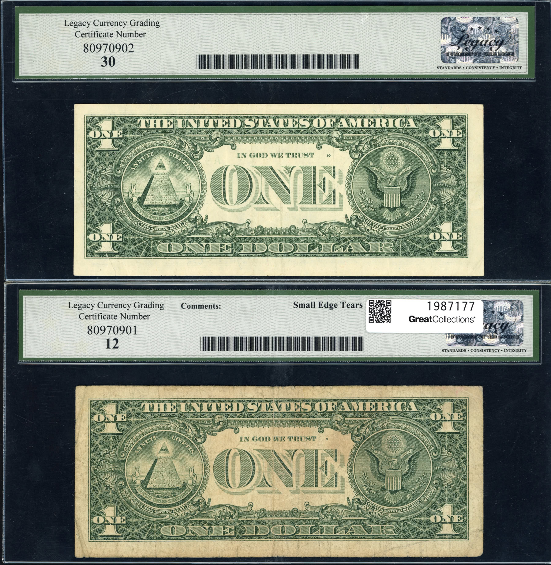 Fr. 1923-A & 1923-D 1995 Federal Reserve Experimental Web Press Error ...