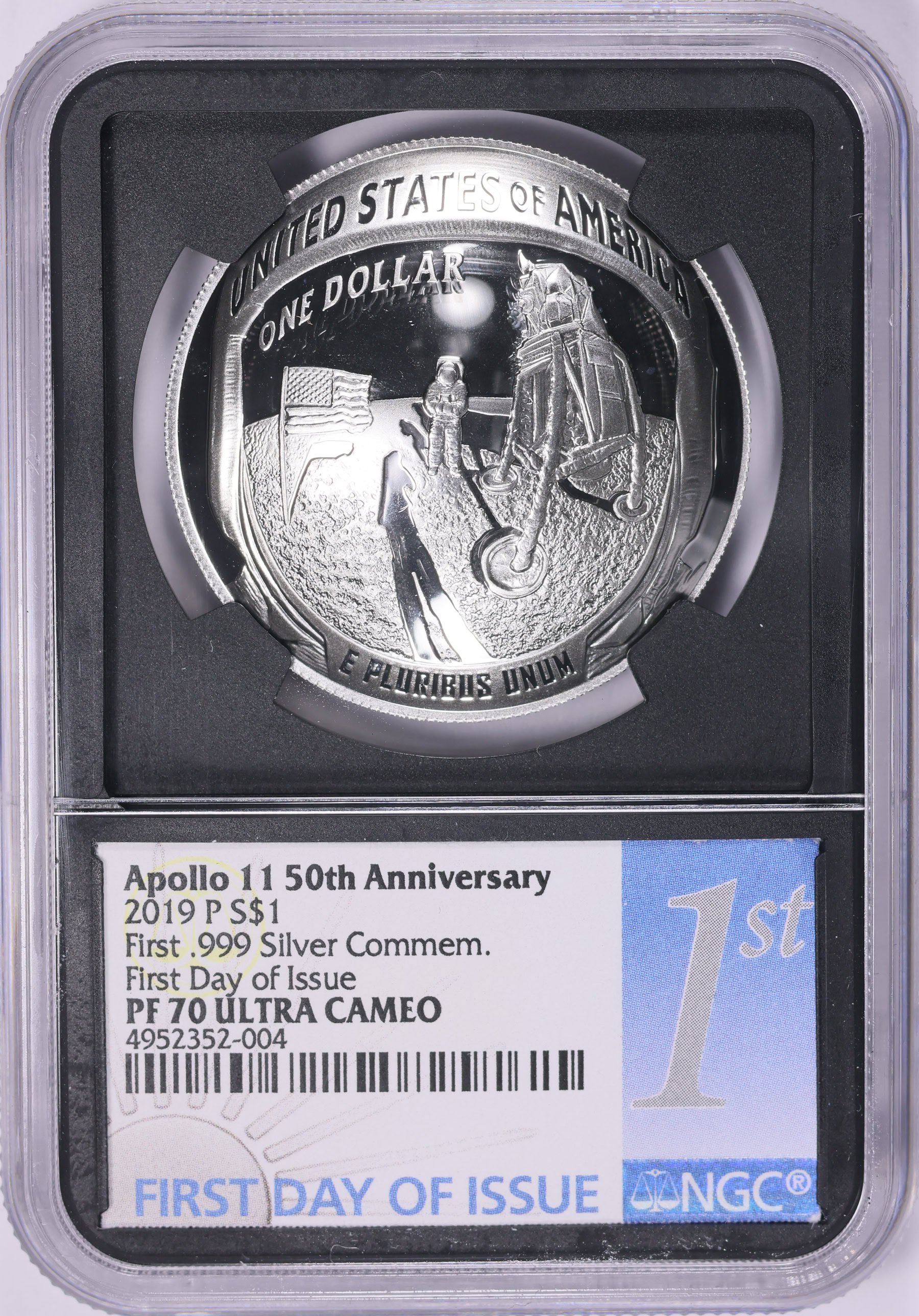 2019-P Apollo 11 50th Anniversary Silver Dollar First Day of Issue NGC ...