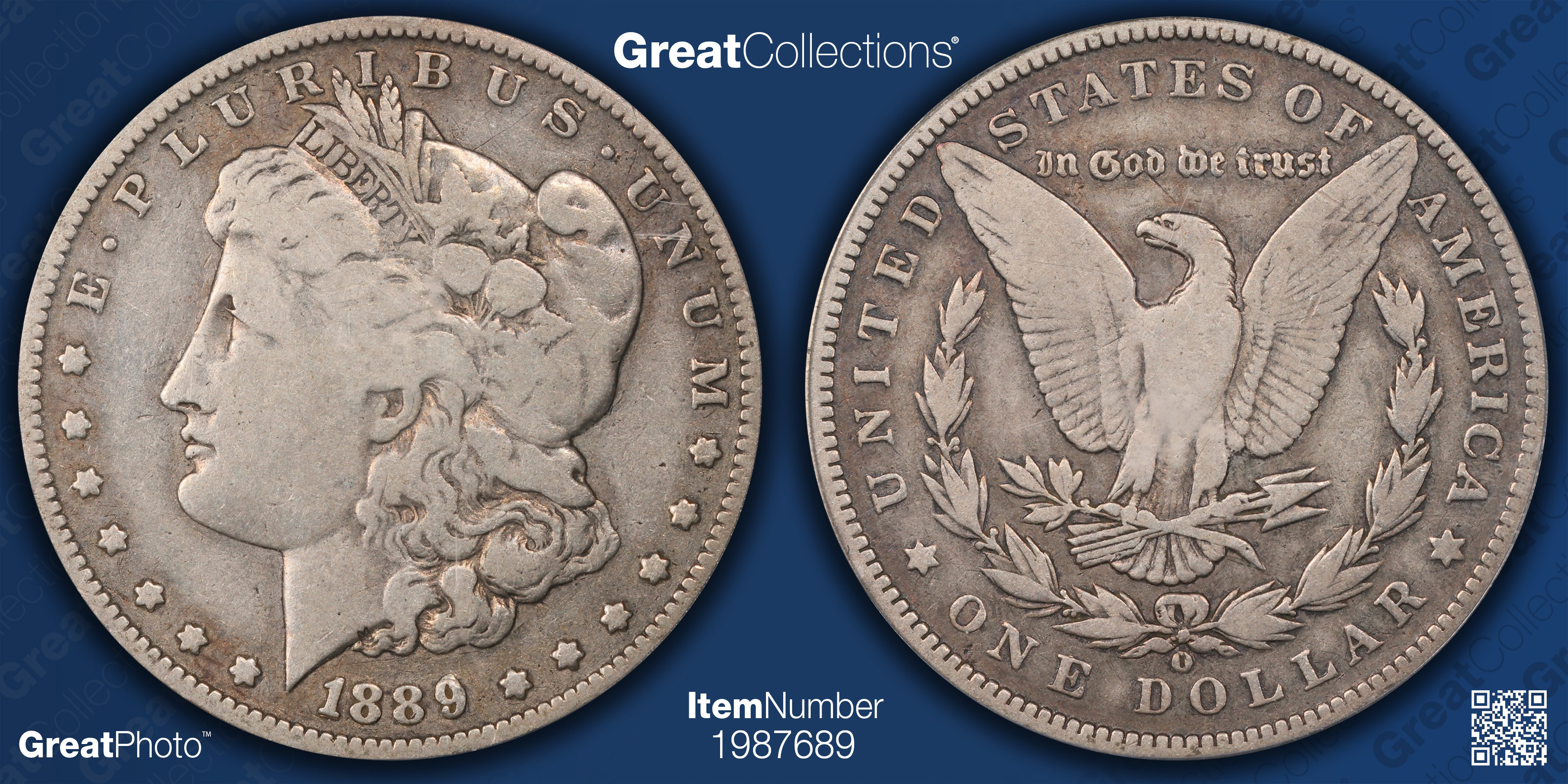 1889-O Morgan Silver Dollar Doubled Date VAM-6 *Top 100* PCGS VG