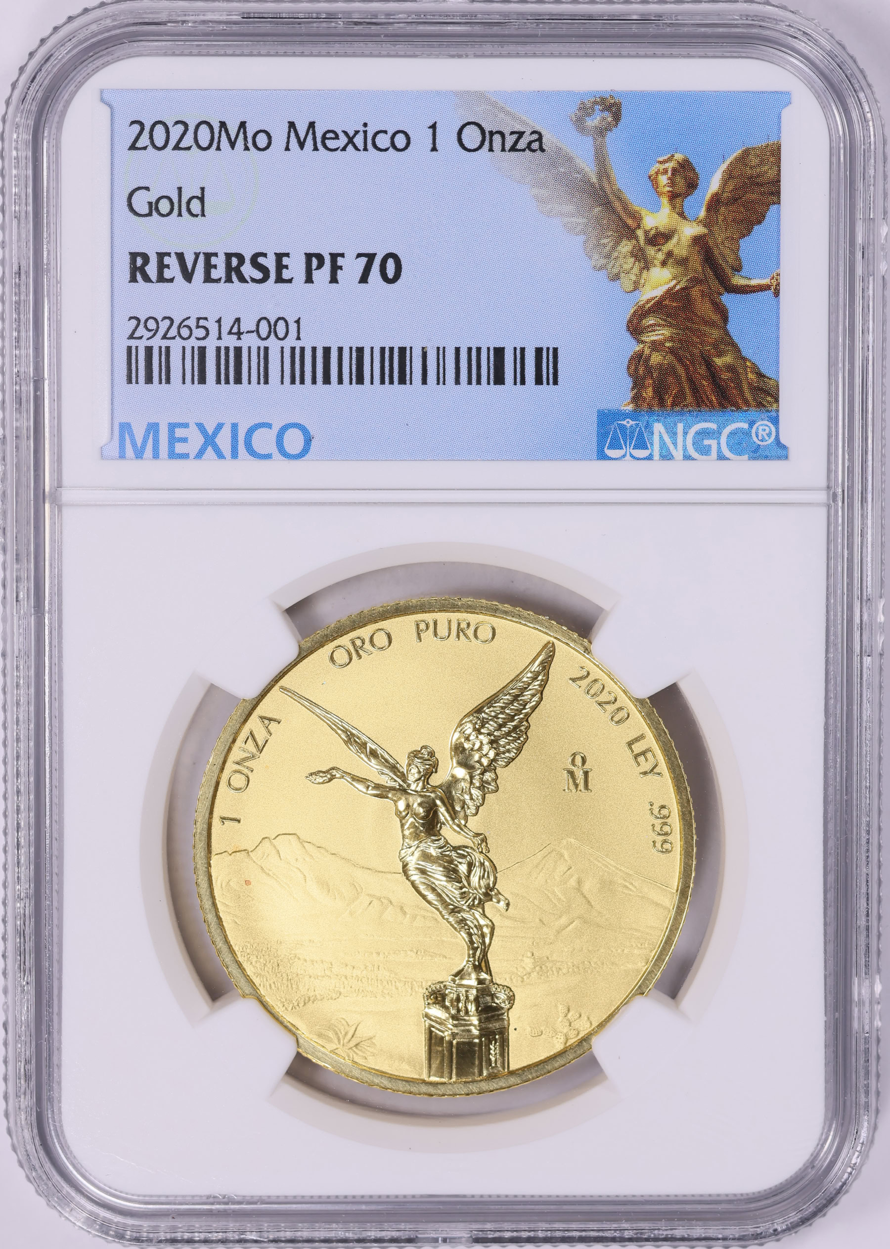 Mexico 2020-Mo Gold Onza Libertad Reverse Proof KM-675 NGC Proof