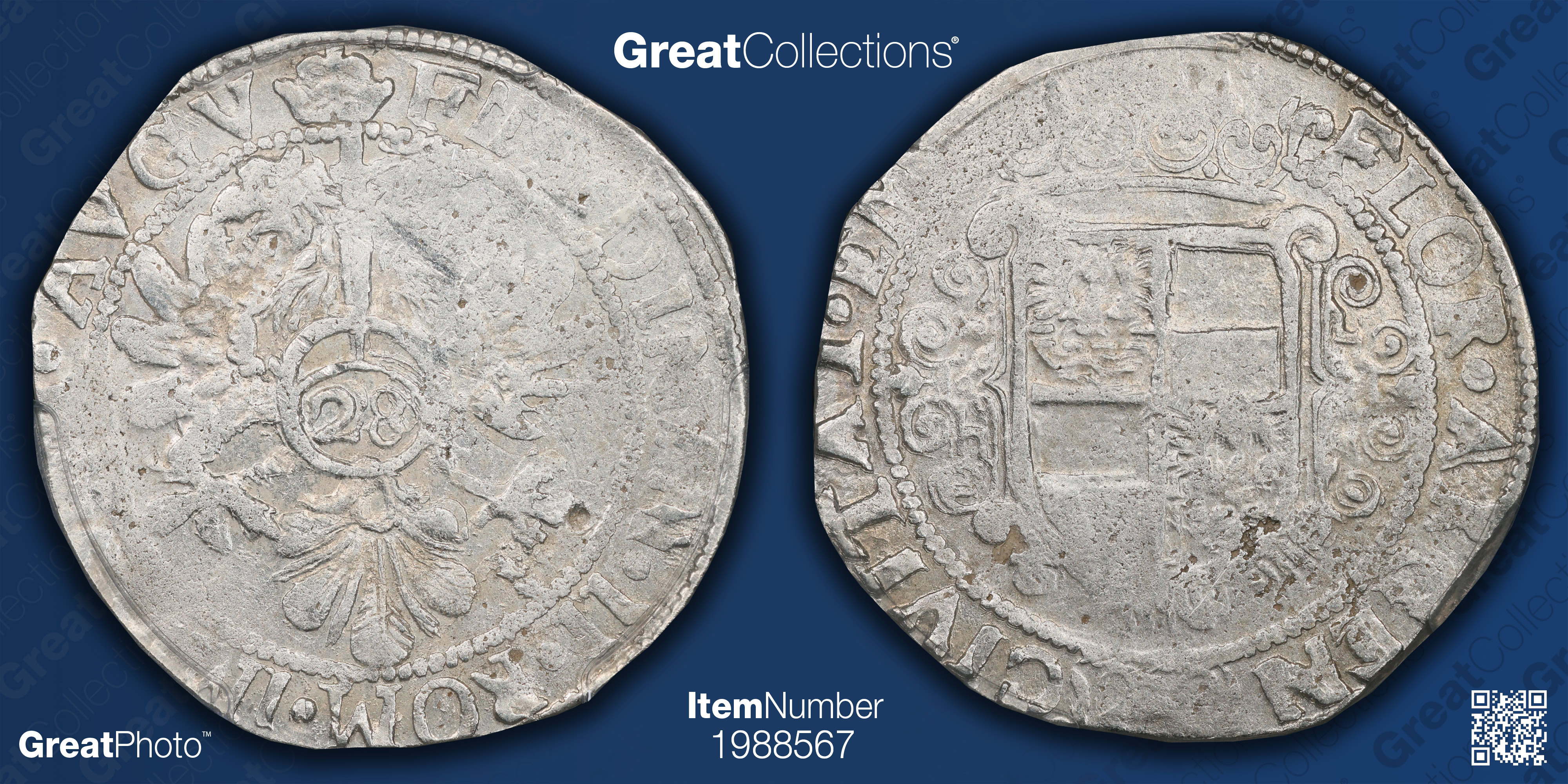 Germany - Emden ND (1624-37) Silver 28 Stüber (2/3 Thaler - Gulden