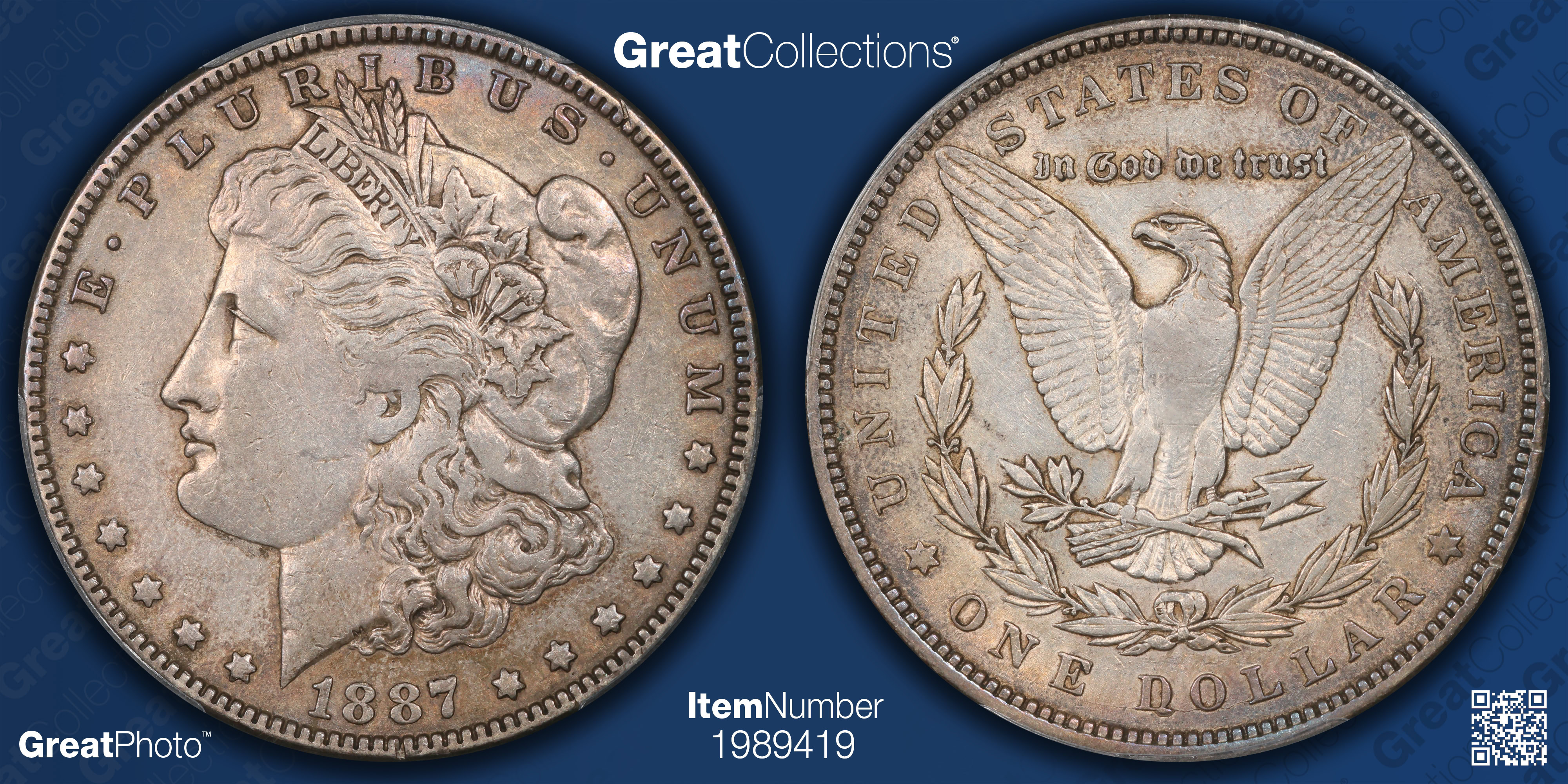1887 Morgan Silver Dollar Donkey Tail VAM-1A *Top 100* PCGS XF-45