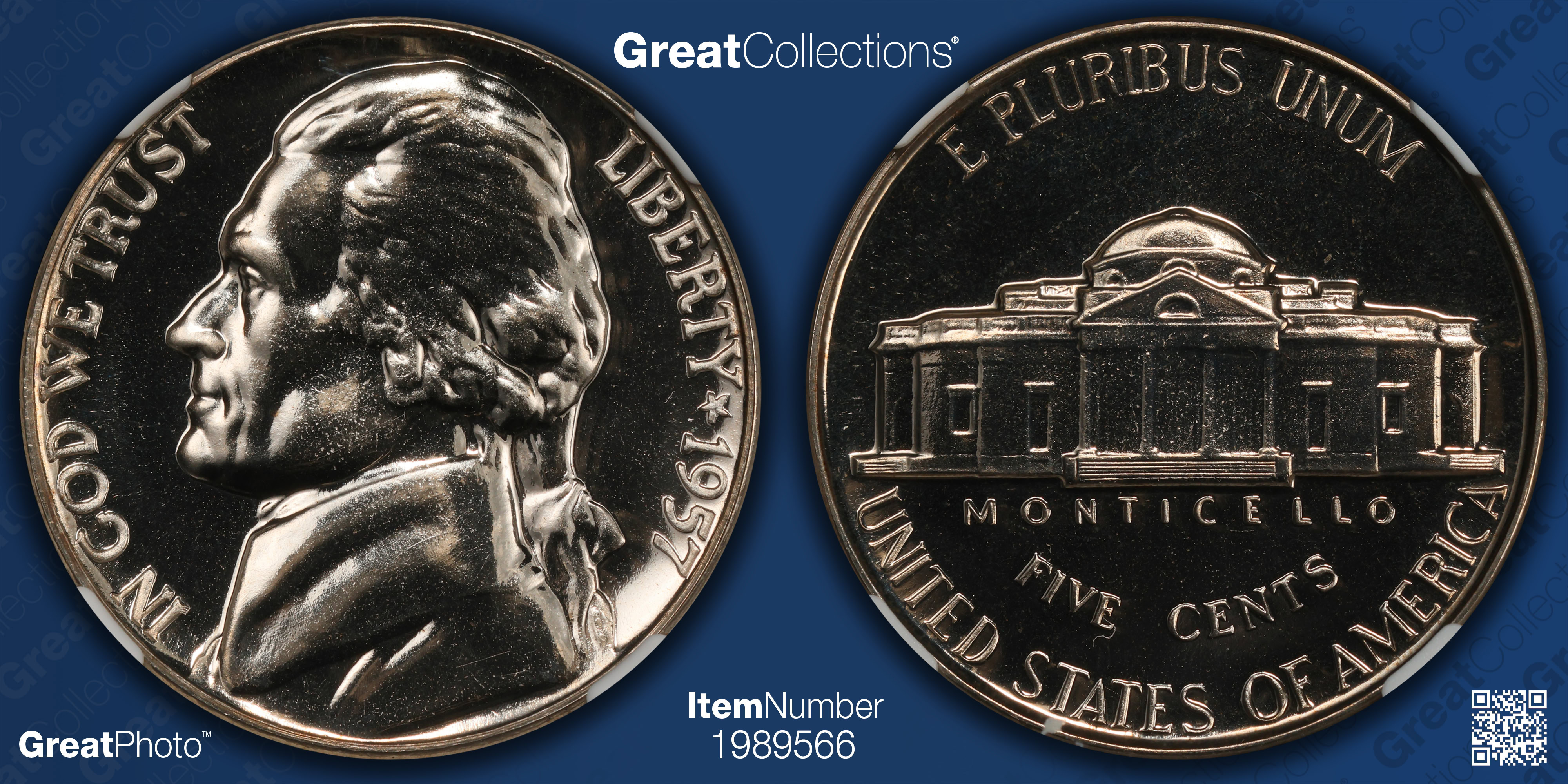 1957 Jefferson Nickel Quadrupled Die Obverse FS-101 NGC Proof-67
