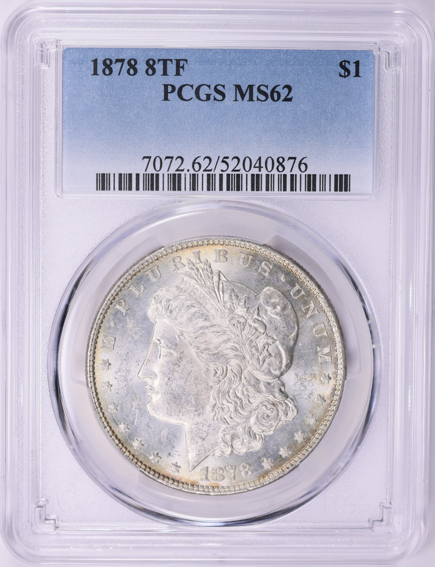 1878 Morgan Silver Dollar 8 Tailfeathers PCGS MS-62 (Item 1990431
