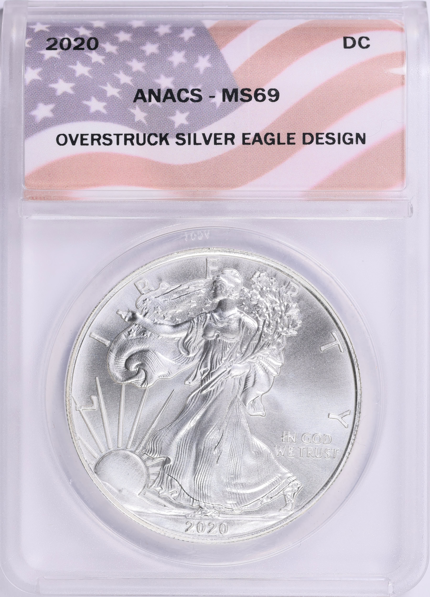 定価7万円 Carrs Sterling Silver 20x15cm 新品 2020 Overstruck Silver Eagle Design Daniel Carr Token ANACS MS-69