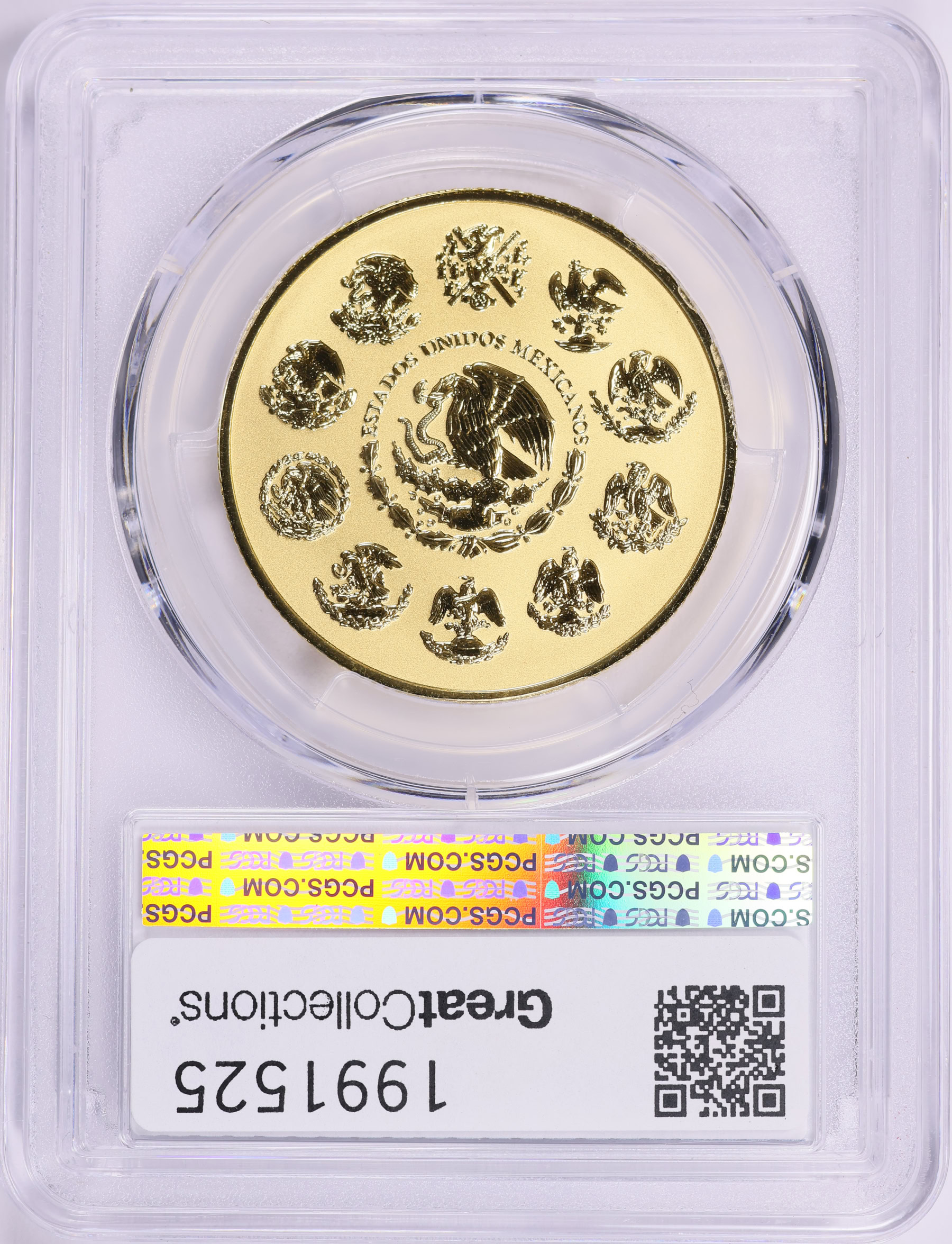 Mexico 2019-Mo Gold Onza Libertad Reverse Proof KM-675 PCGS Proof