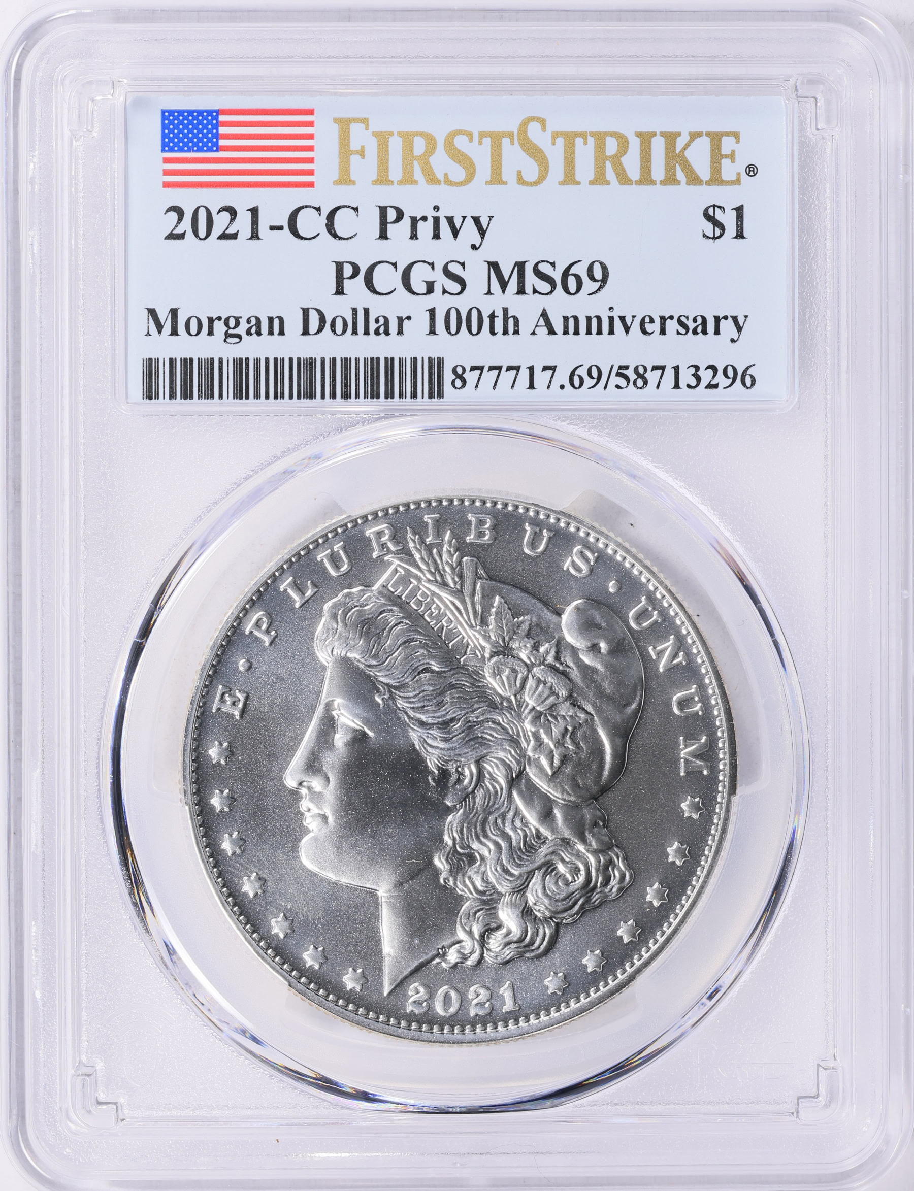 2021-CC Morgan Silver Dollar CC Privy 100th Anniversary First