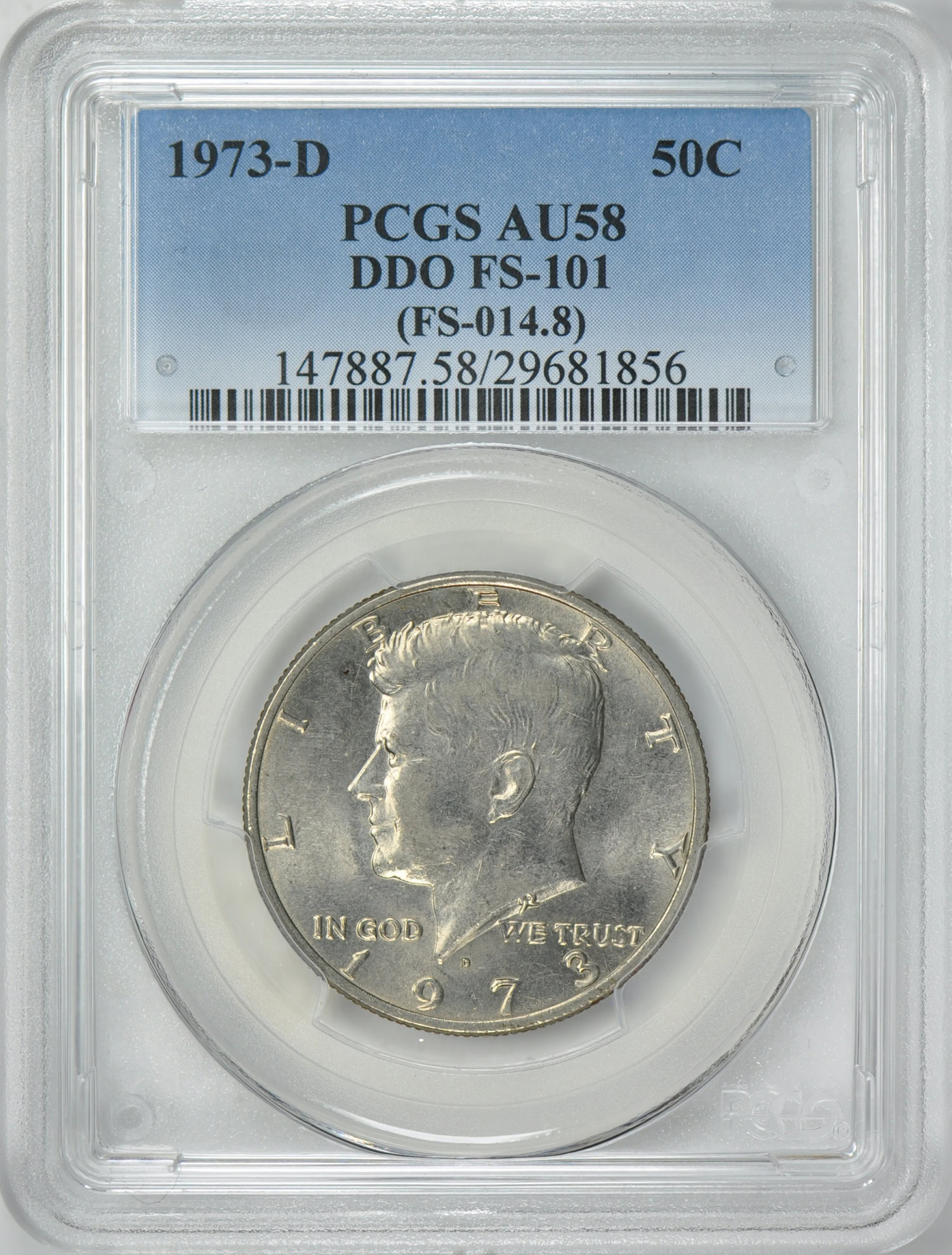 1973-D Kennedy Half Dollar DDO FS-101 (FS-014.8) PCGS AU-58 (Item