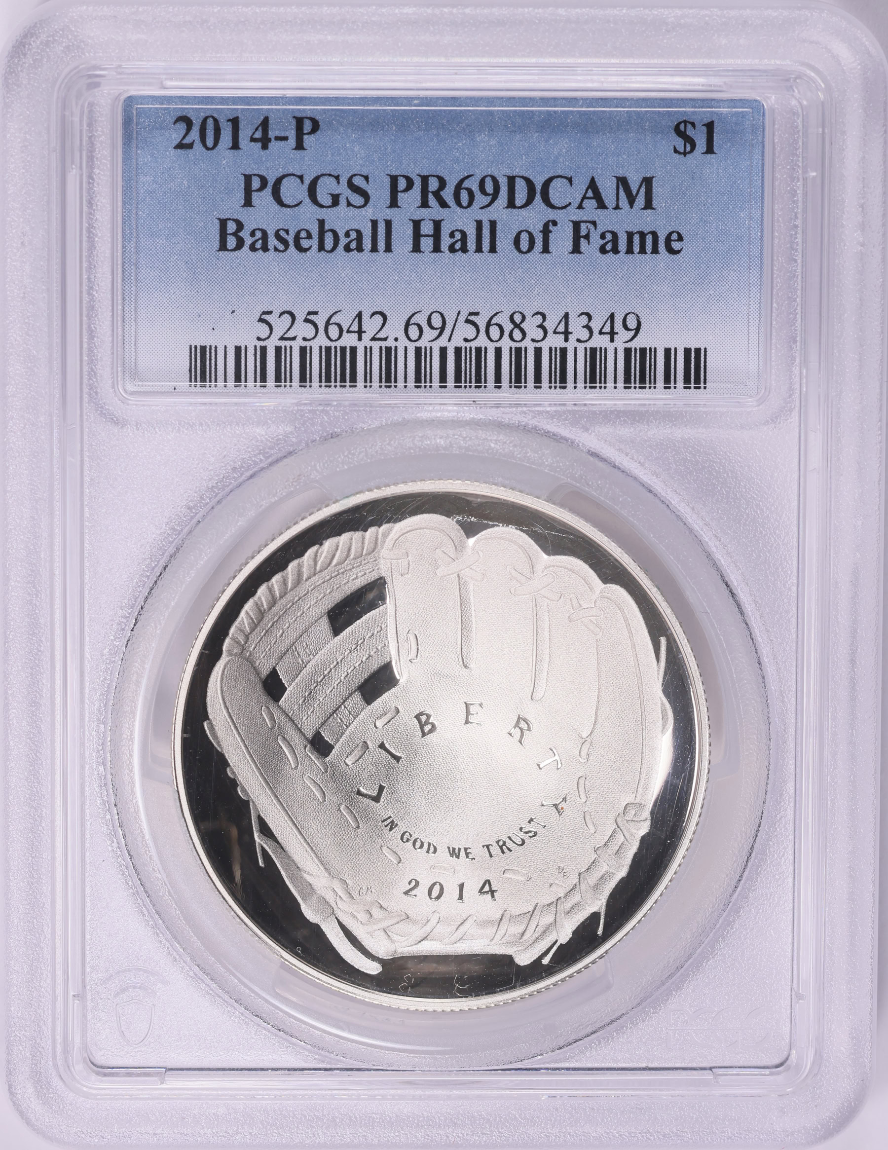 2014-P Baseball Hall of Fame Silver Dollar PCGS Proof-69 DCAM