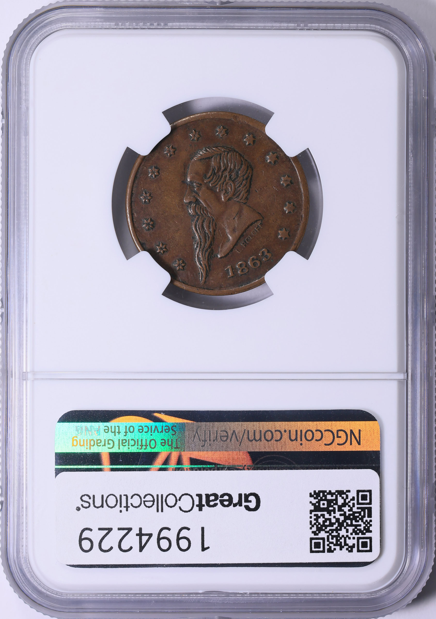 1863 New York City, New York Gustavus Lindenmueller Civil War Token F ...