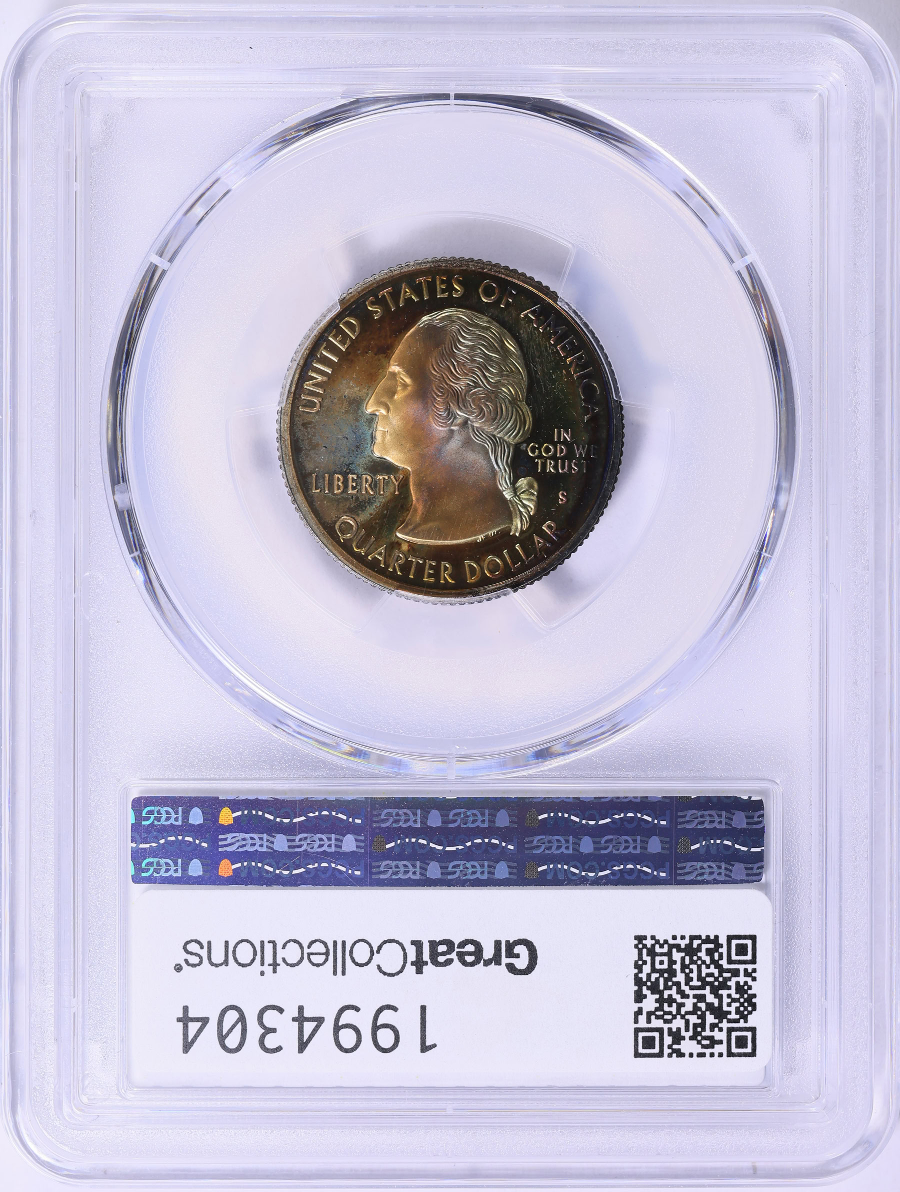 1999-S State Quarter Pennsylvania Silver PCGS Proof-67 DCAM (Toned