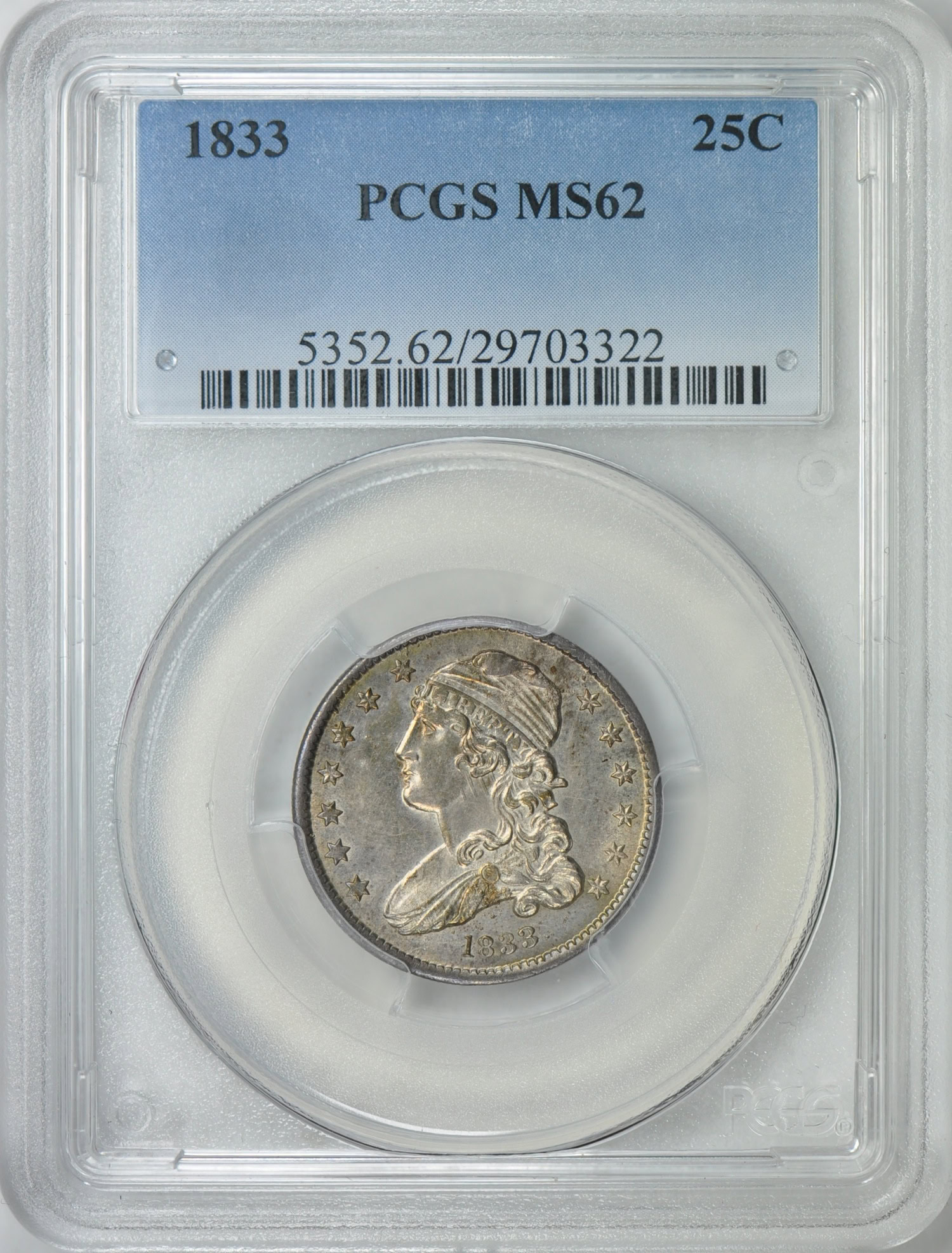1833 Capped Bust Quarter PCGS MS-62 (Item 199449