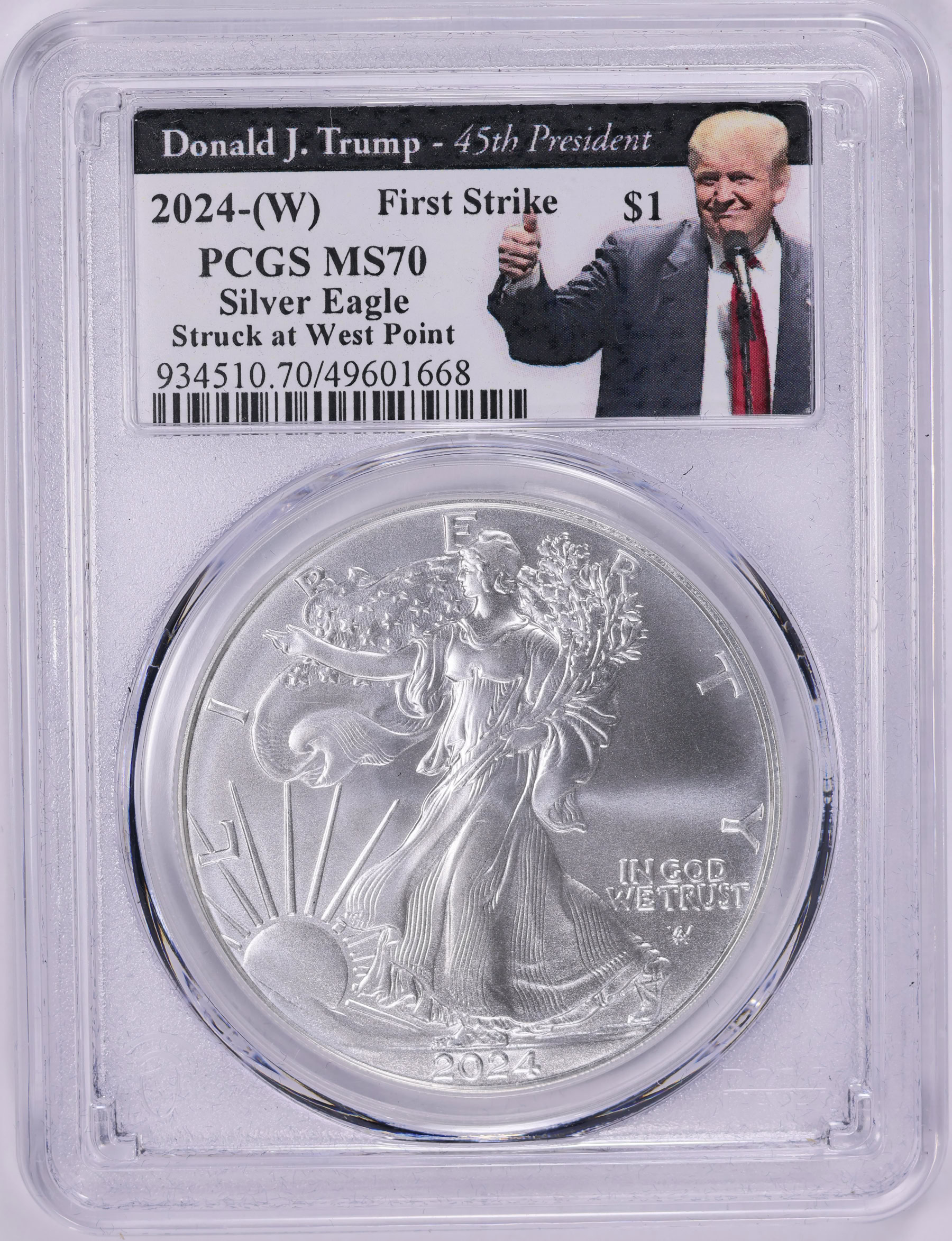 2024-(W) $1 Silver Eagle Struck at West Point First Strike PCGS MS