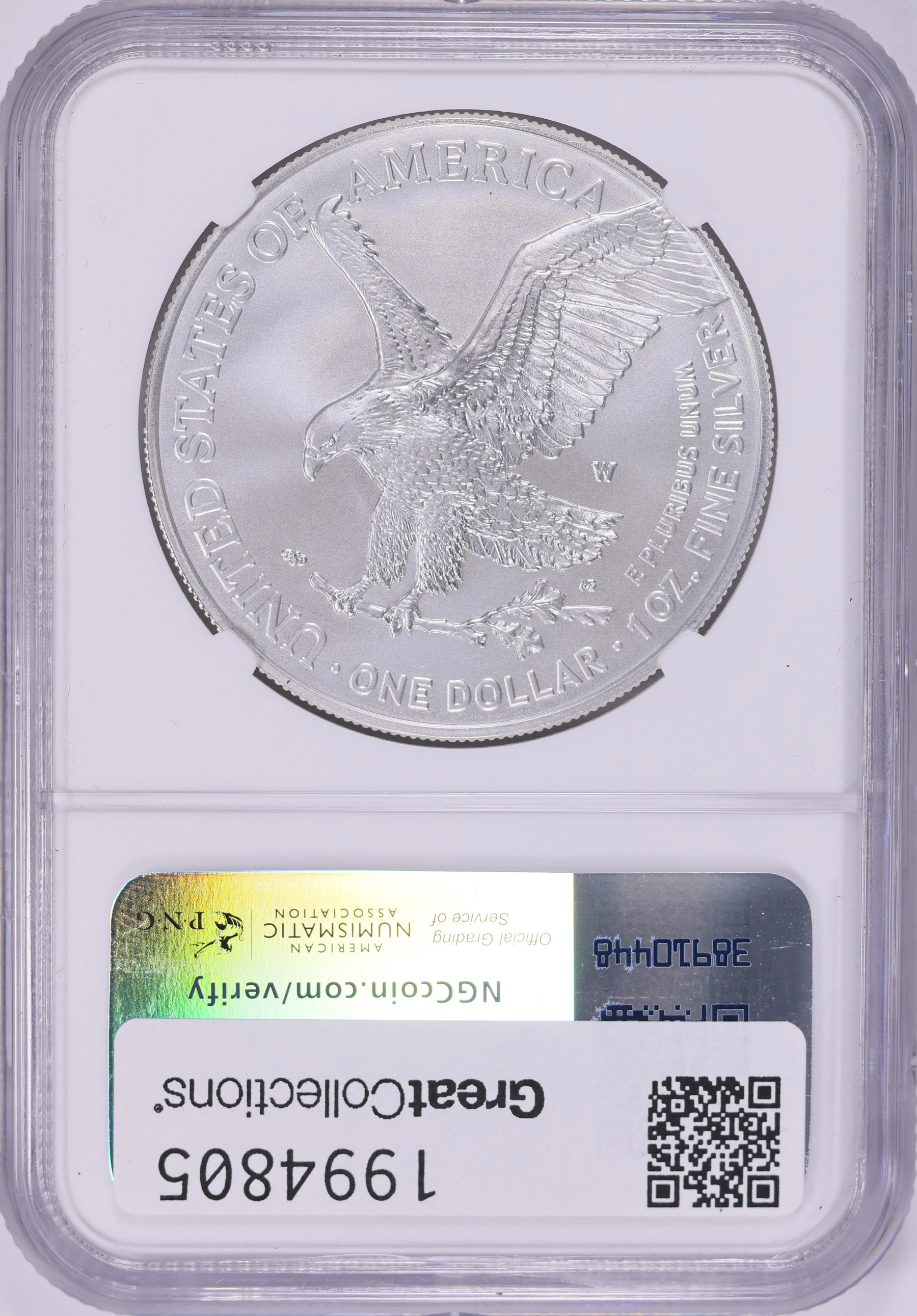 2024-W $1 Silver Eagle Burnished Early Releases NGC MS-70 (Donald