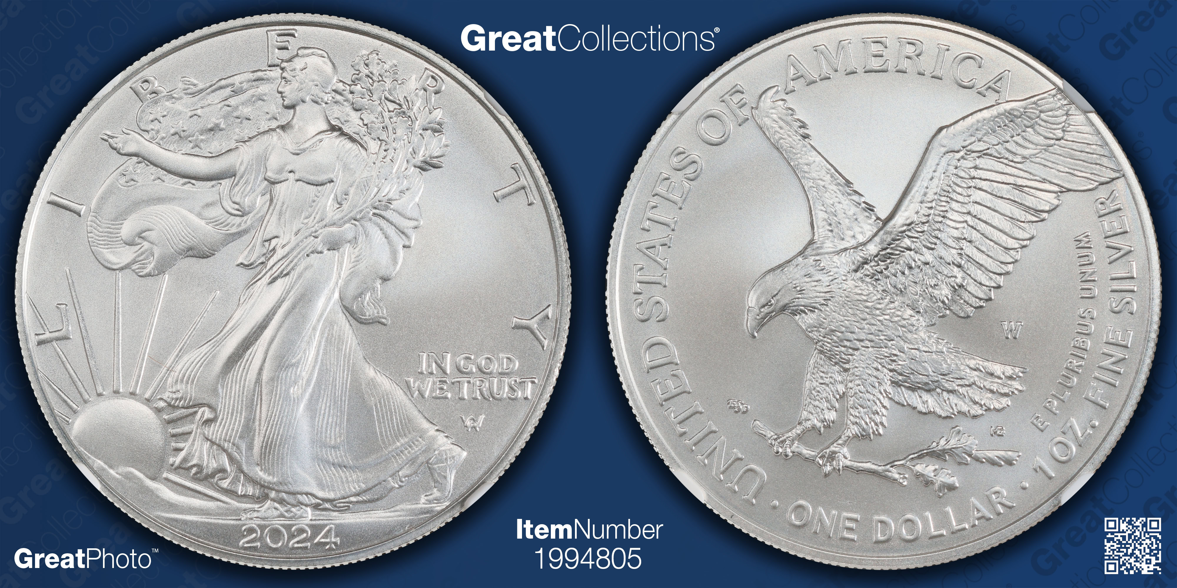 2024 PCGS MS-70 イーグル銀貨　トランプver 2024 PCGS MS-70 イーグル銀貨 トランプver