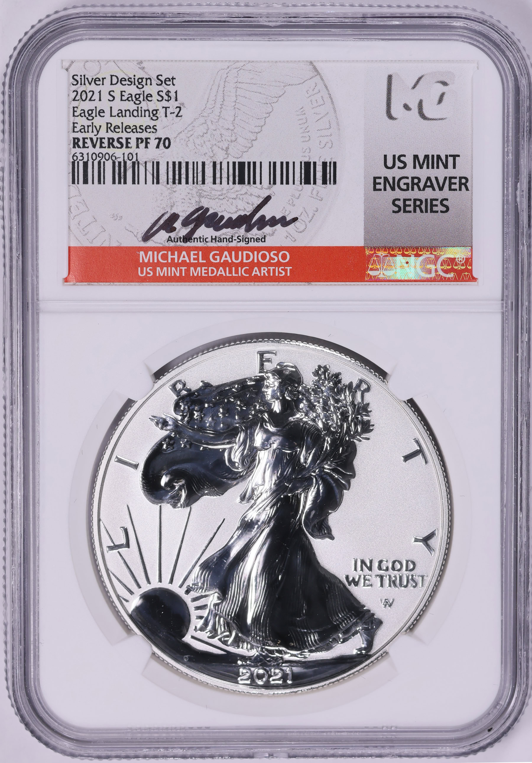 2021-S $1 Silver Eagle Type 2 Reverse Proof Designer Edition Early