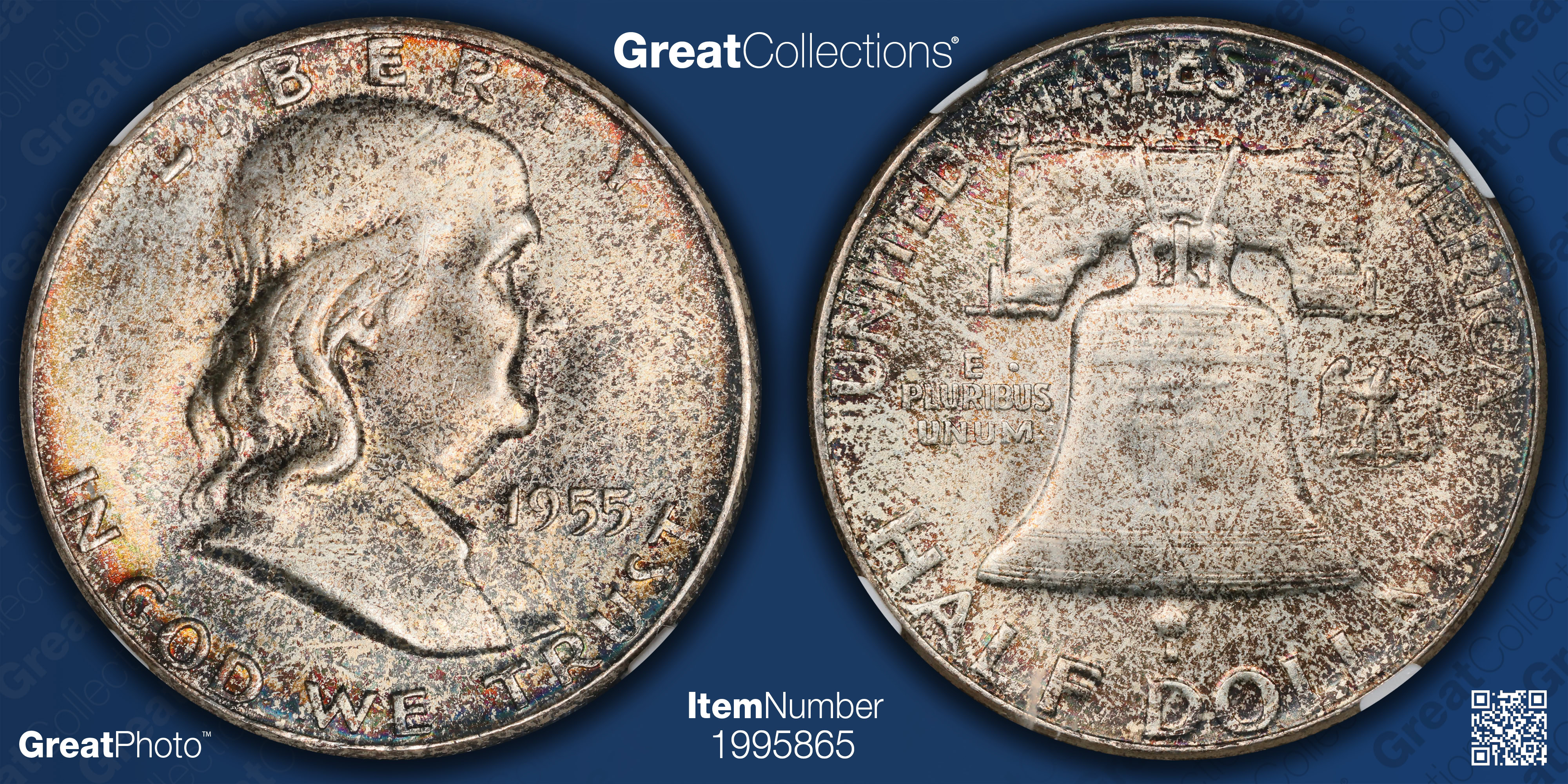 1955 Franklin Half Dollar Bugs Bunny FS-401 NGC MS-66 FBL (Toned