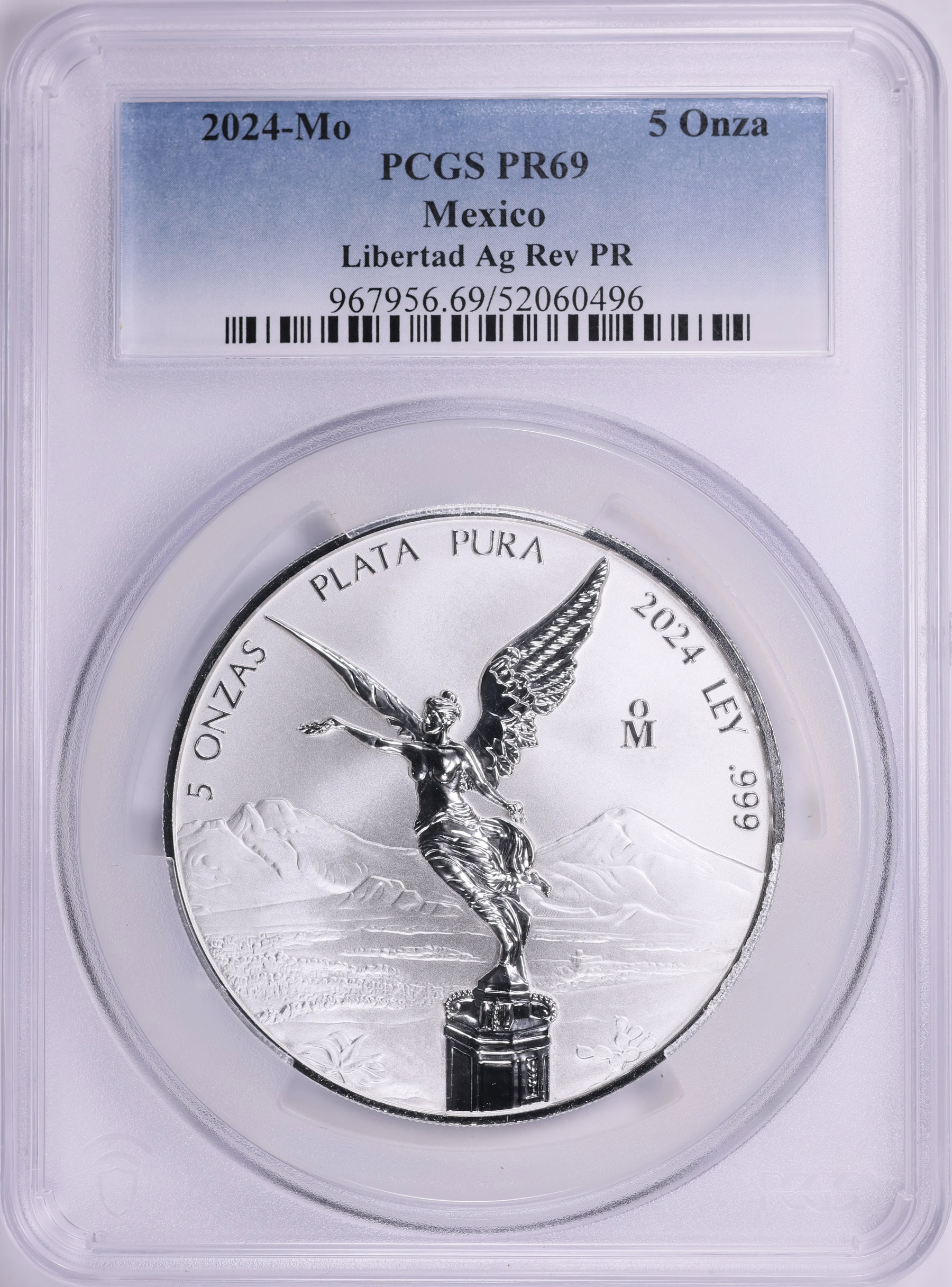 Mexico 2024-Mo Silver 5 Onza Libertad Reverse Proof KM-615 PCGS