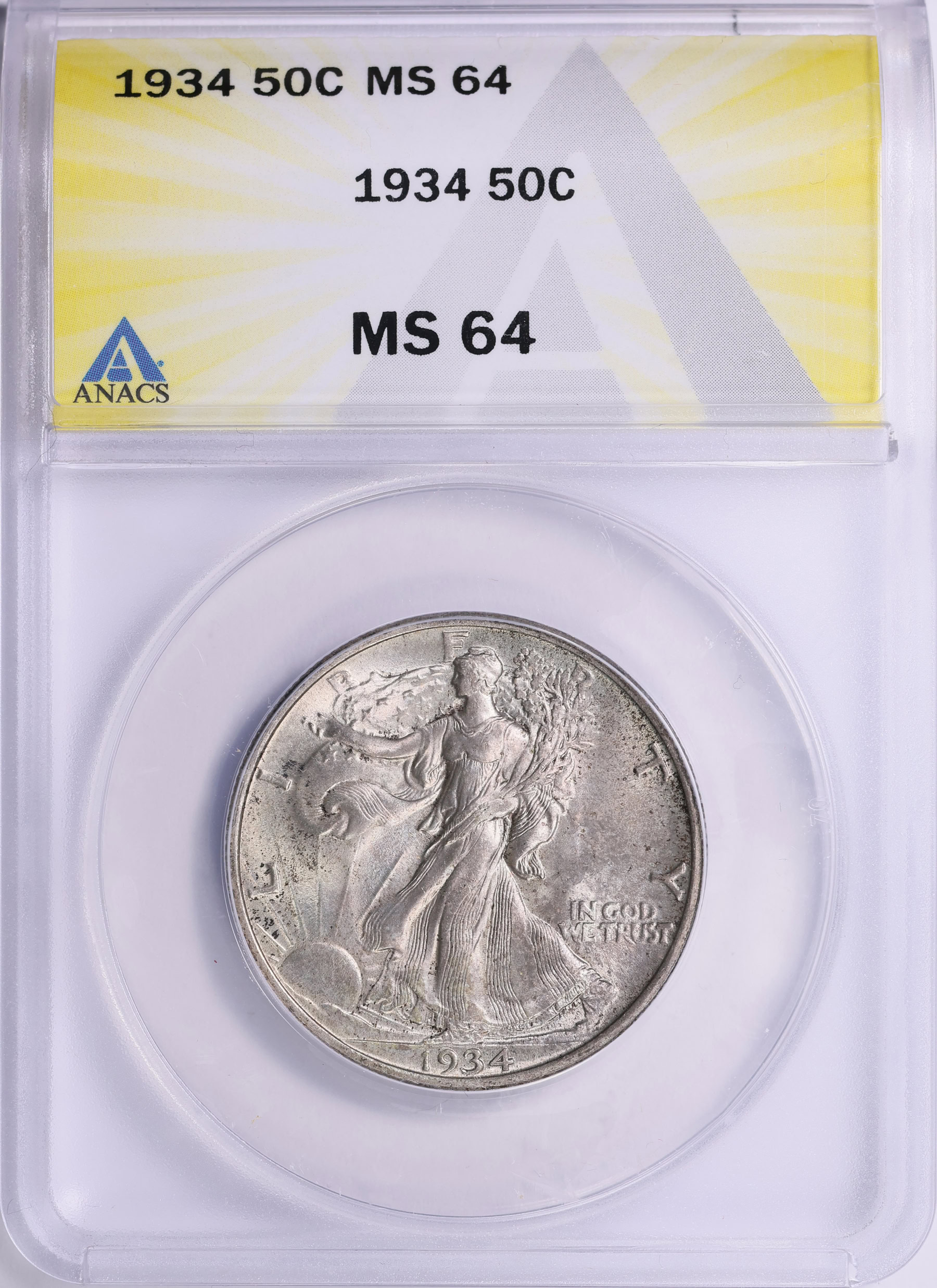 1934 Walking Liberty Half Dollar ANACS MS-64 (Item 1996823