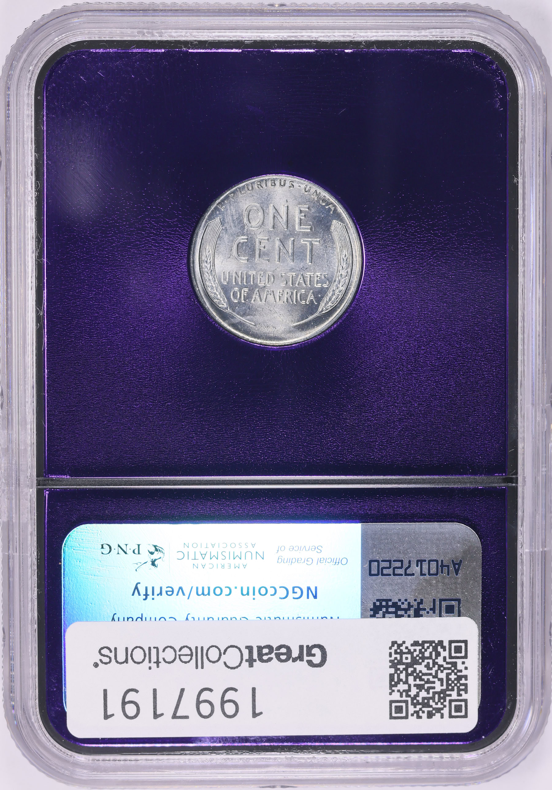 1943-D Lincoln Cent NGC MS-65 (Purple Bee Frame Holder) (Item
