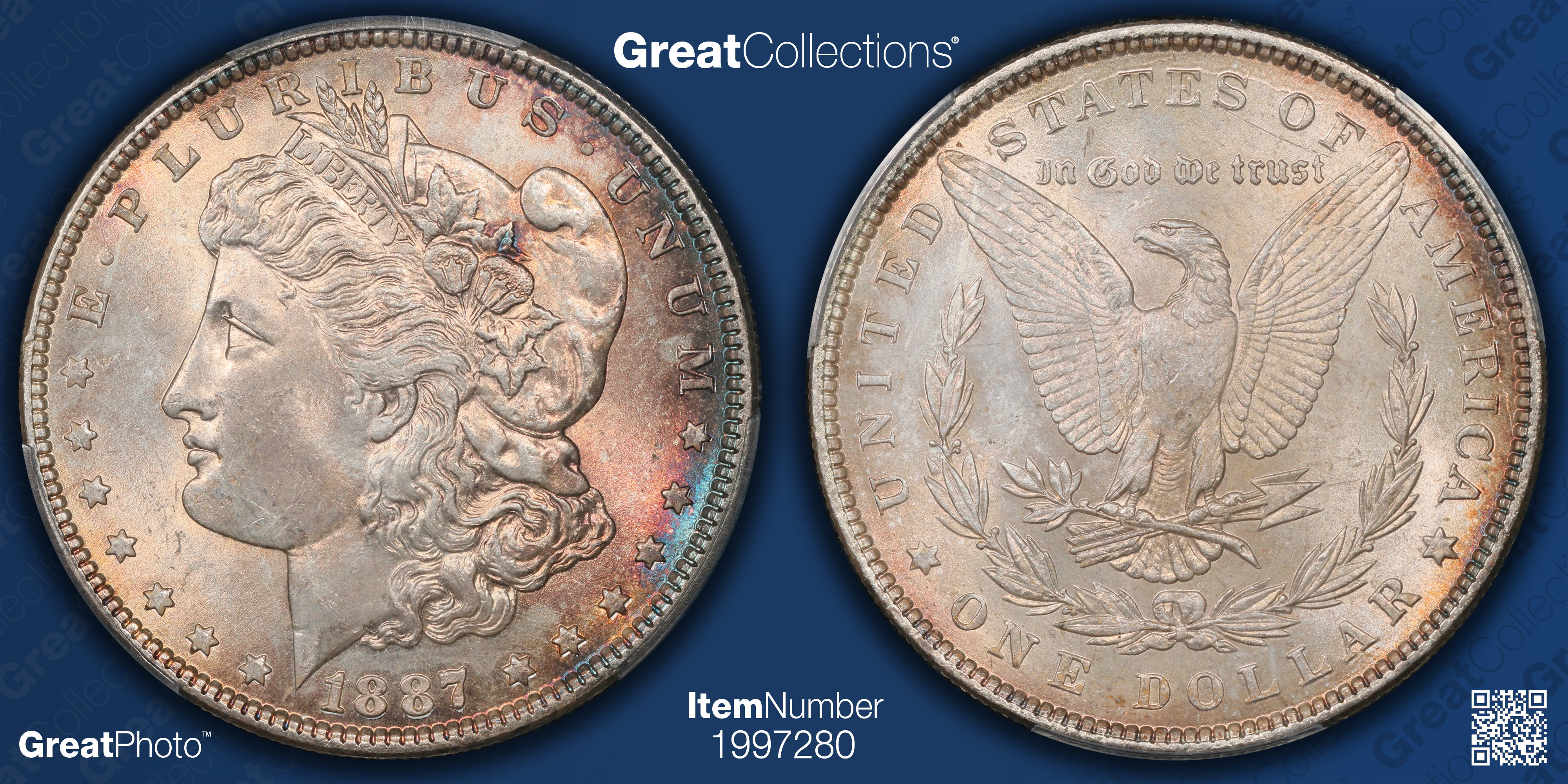 1887 Morgan Silver Dollar PCGS MS-65 (Toned) (Item 1997280