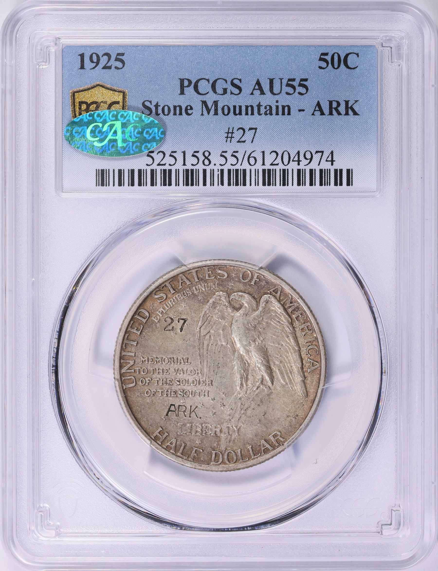 1925 Stone Mountain Memorial Half Dollar Counterstamped ARK. #27
