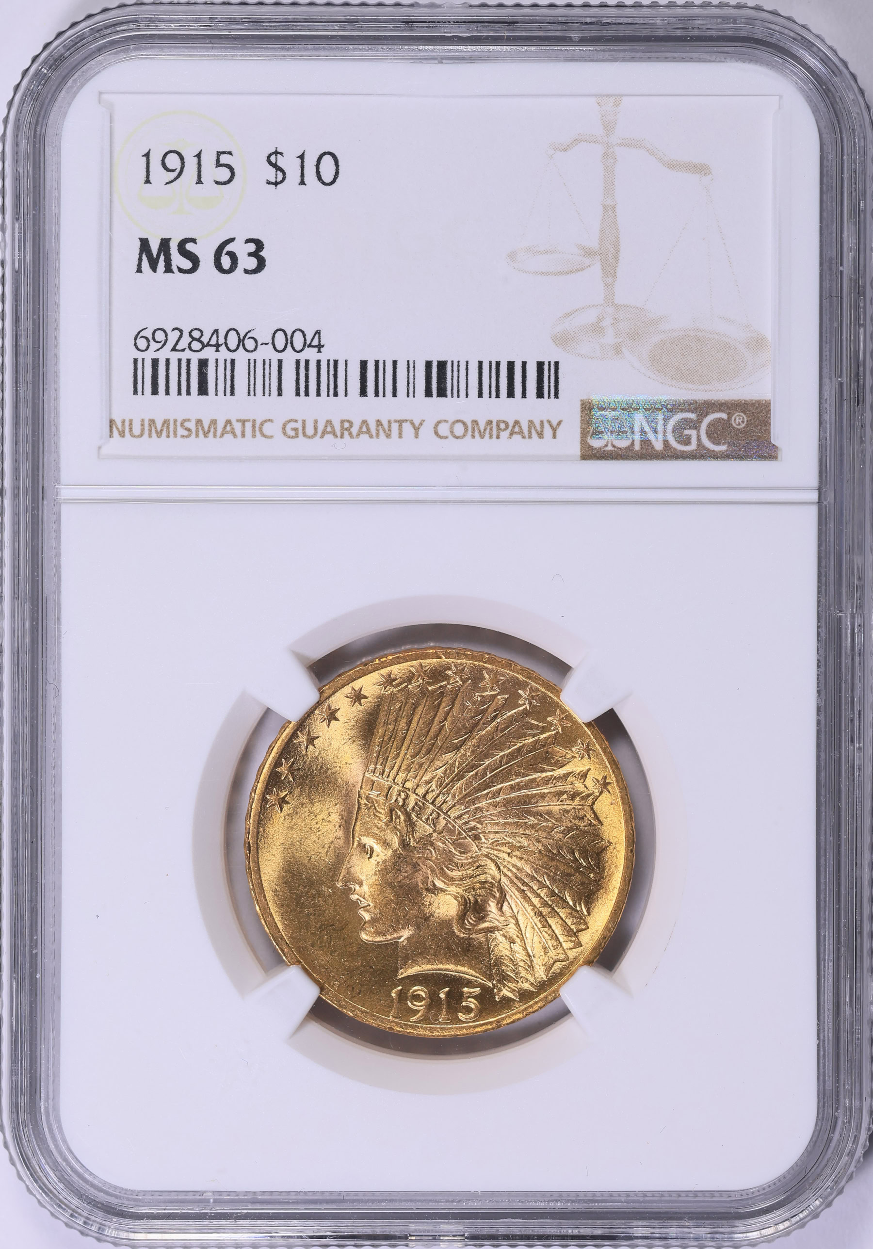 1915 Indian Gold Eagle NGC MS-63 (Item 1997908) | GreatCollections