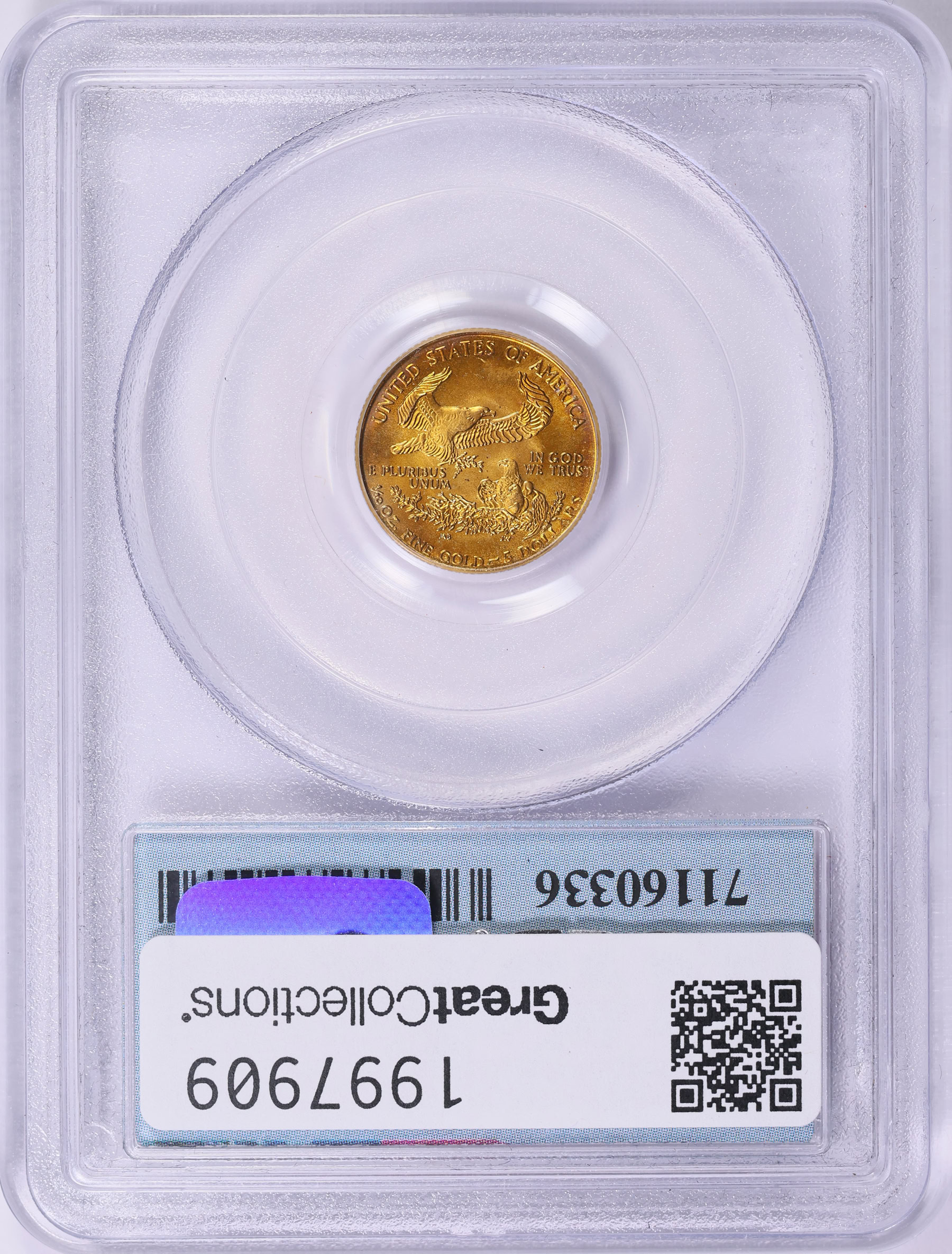 1999 $5 Tenth-Ounce Gold American Eagle WTC World Trade Center
