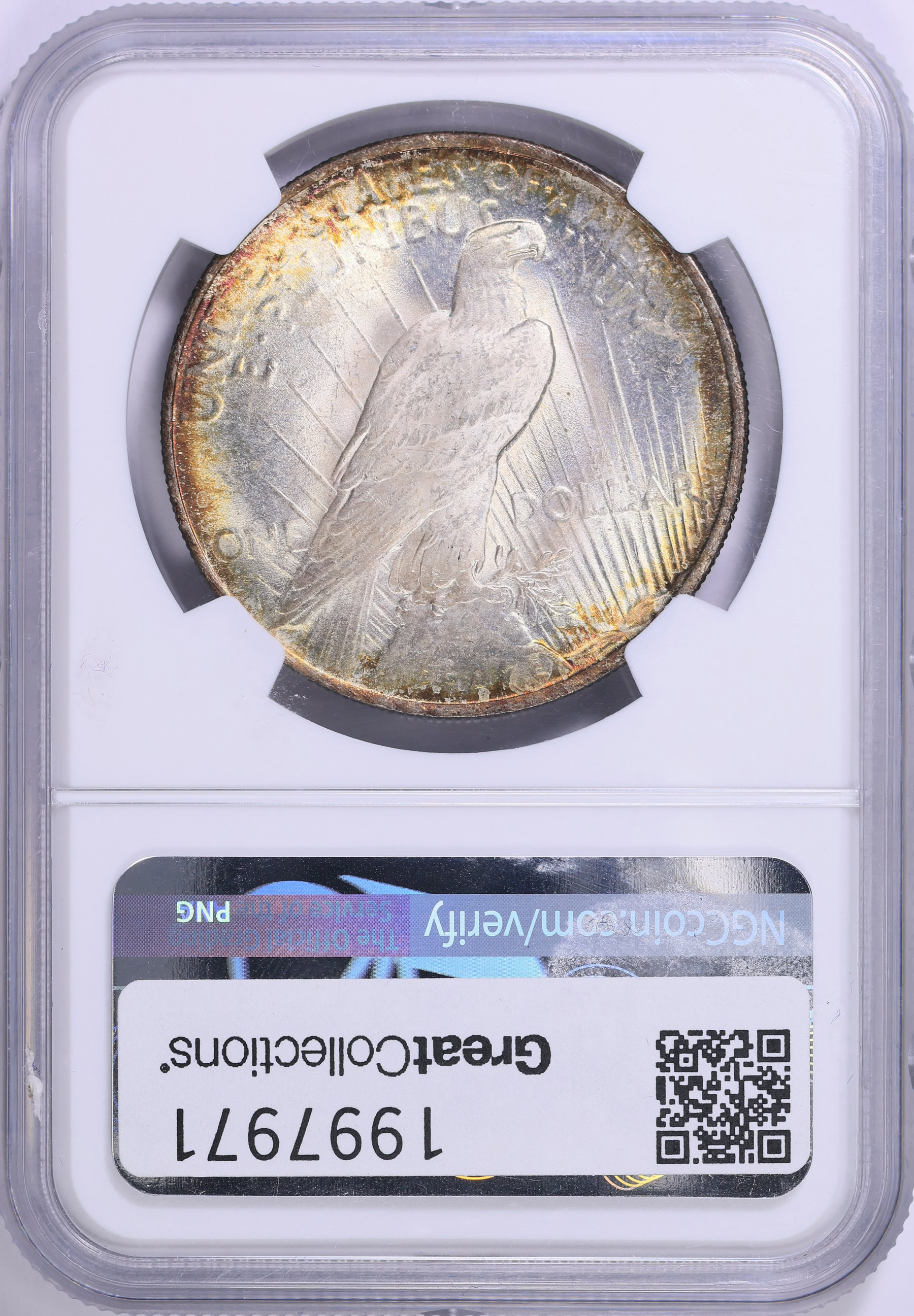 1924 Peace Silver Dollar NGC MS-64 (CAC Green) (Toned) (Item