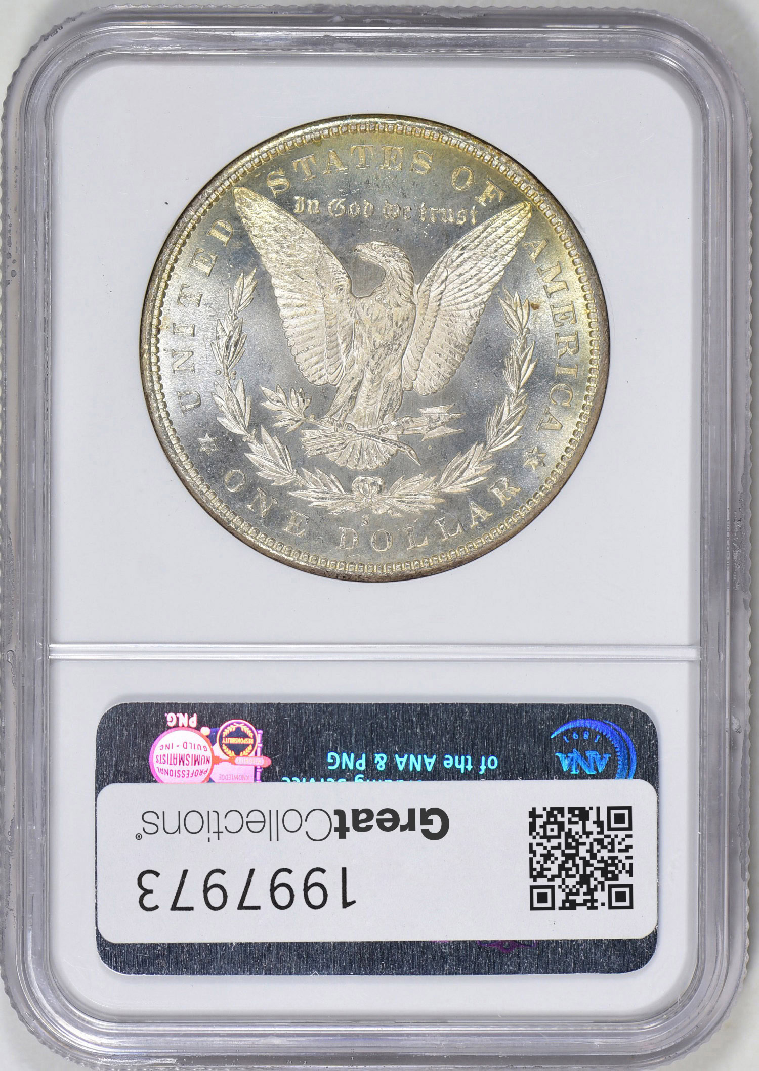1880-S Morgan Silver Dollar NGC MS-63 ☆ PL (CAC Green) (Toned