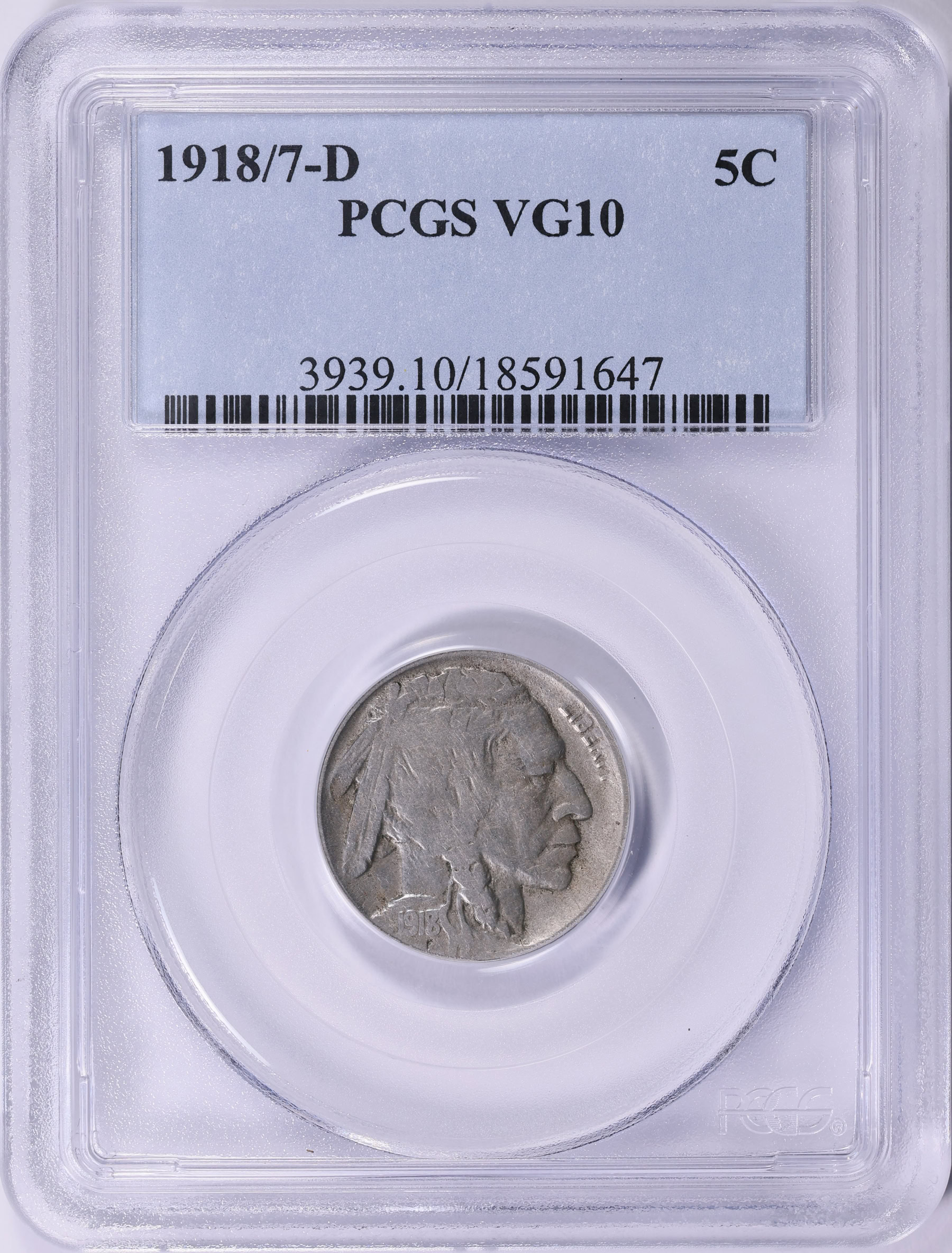 1918/7-D Buffalo Nickel PCGS VG-10 (Item 1998022