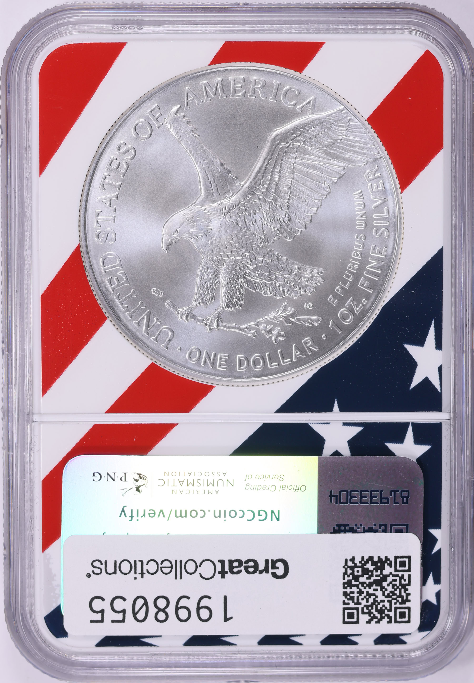 2025 $1 Silver Eagle Early Releases NGC MS-70 (American Flag Frame