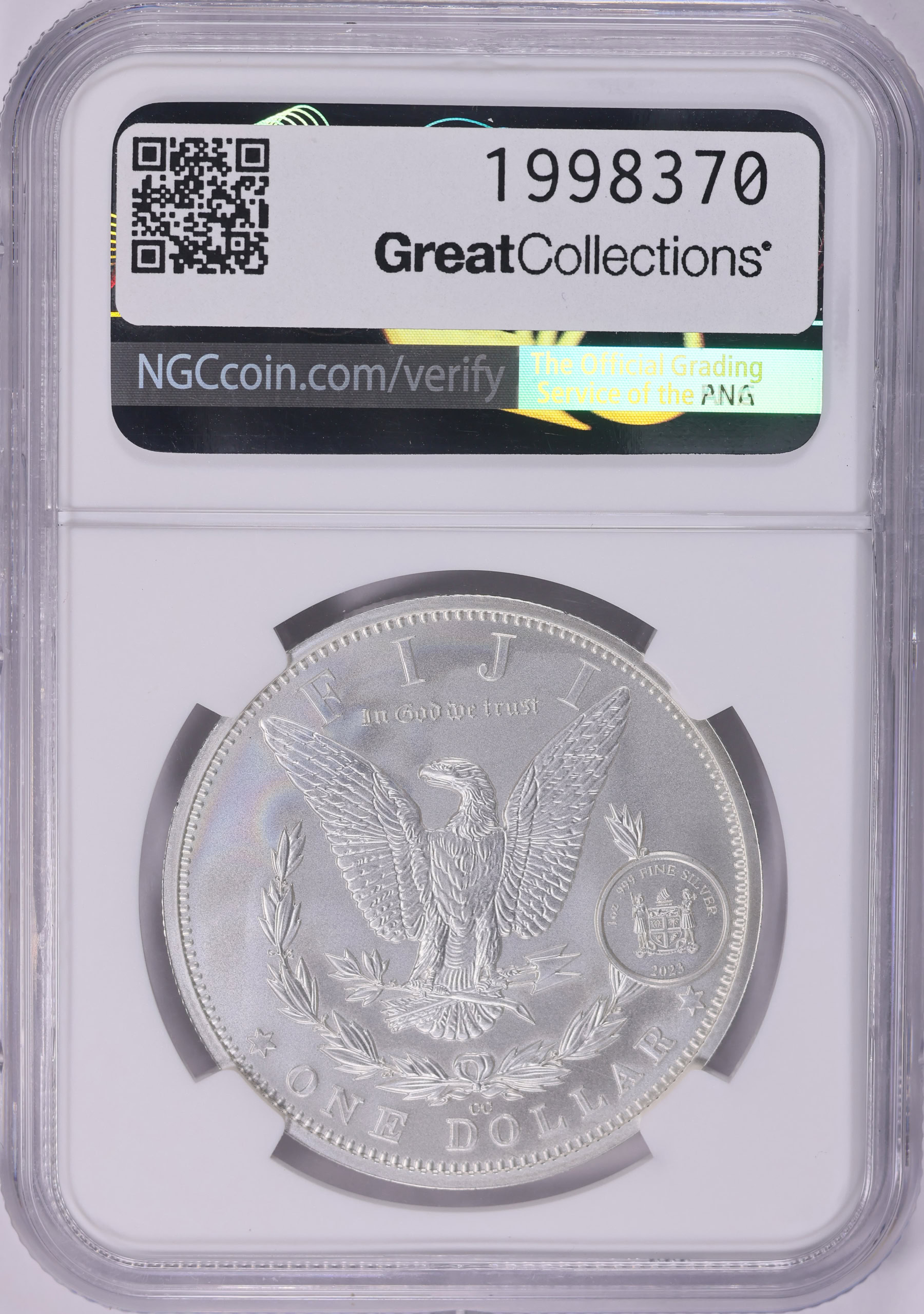 Fiji 2023 Silver Dollar 1889-CC Morgan Early Releases NGC MS-70